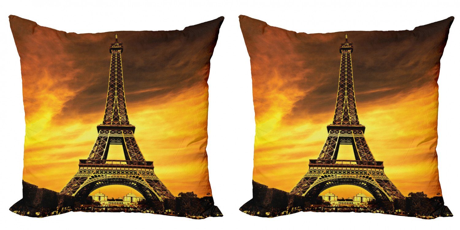 (2 Stück), Sonnenaufgang Digitaldruck, Paris Kissenbezüge Modern Accent Eiffelturm Lieber Doppelseitiger Abakuhaus