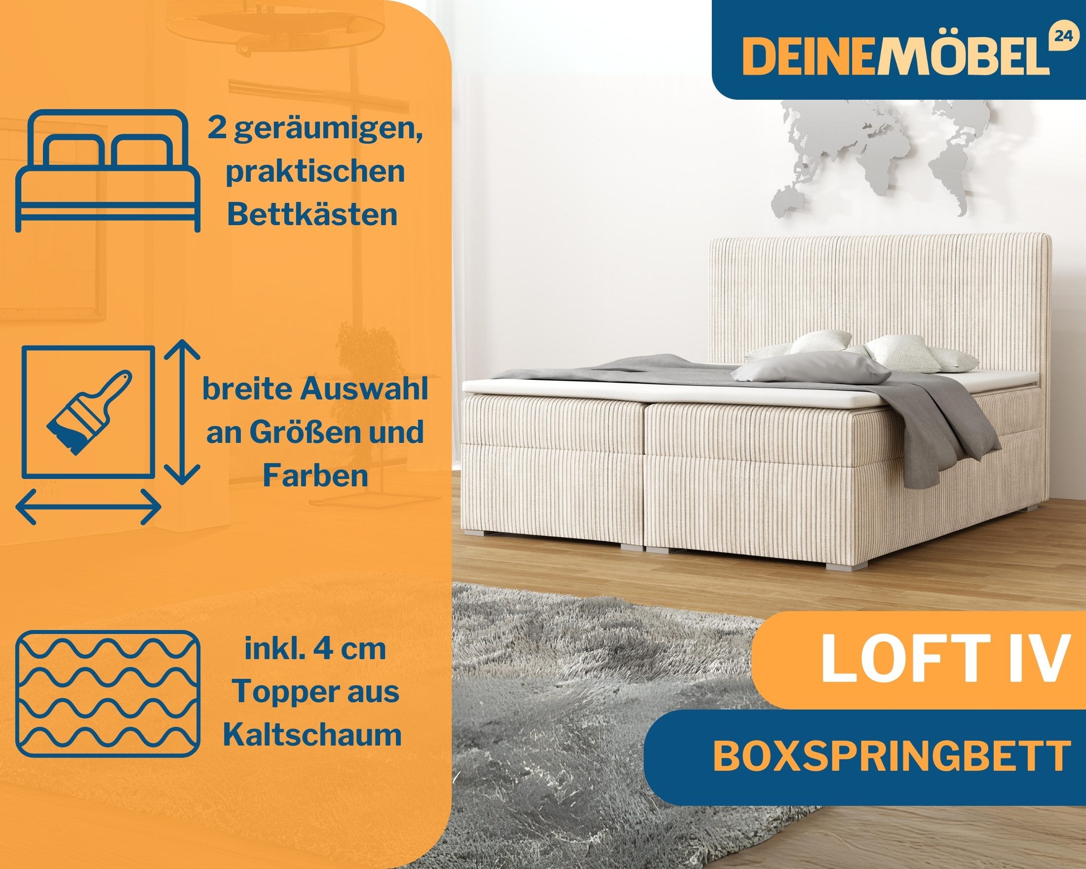 Deine Möbel 24 Boxspringbett LOFT IV günstig online kaufen
