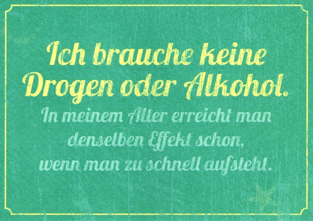Postkarte "Ich brauche keine Drogen oder Alkohol."