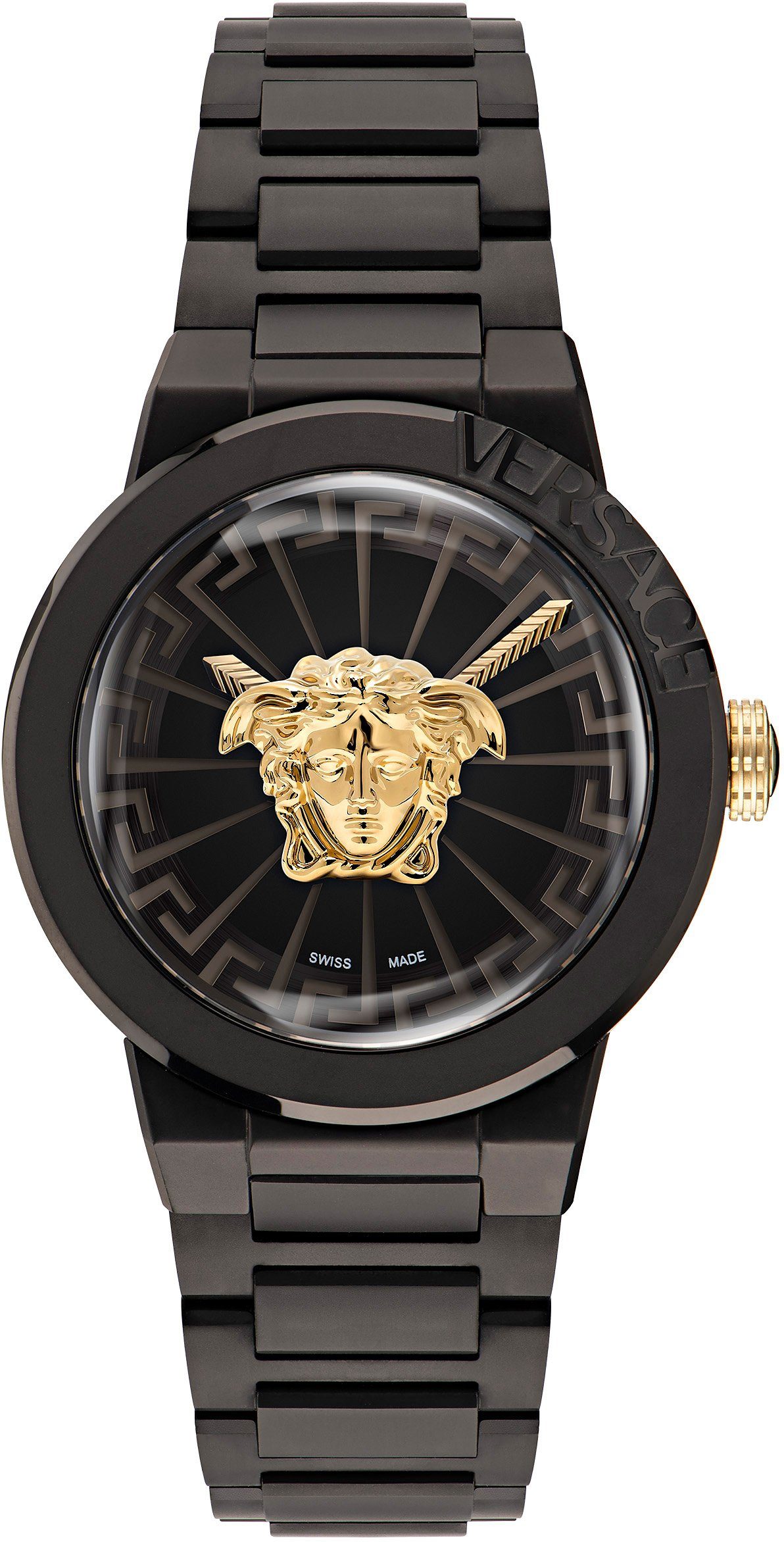 Versace Schweizer Uhr MEDUSA INFINITE, VE3F00622, Armband aus schwarz  IP-beschichtetem Edelstahl