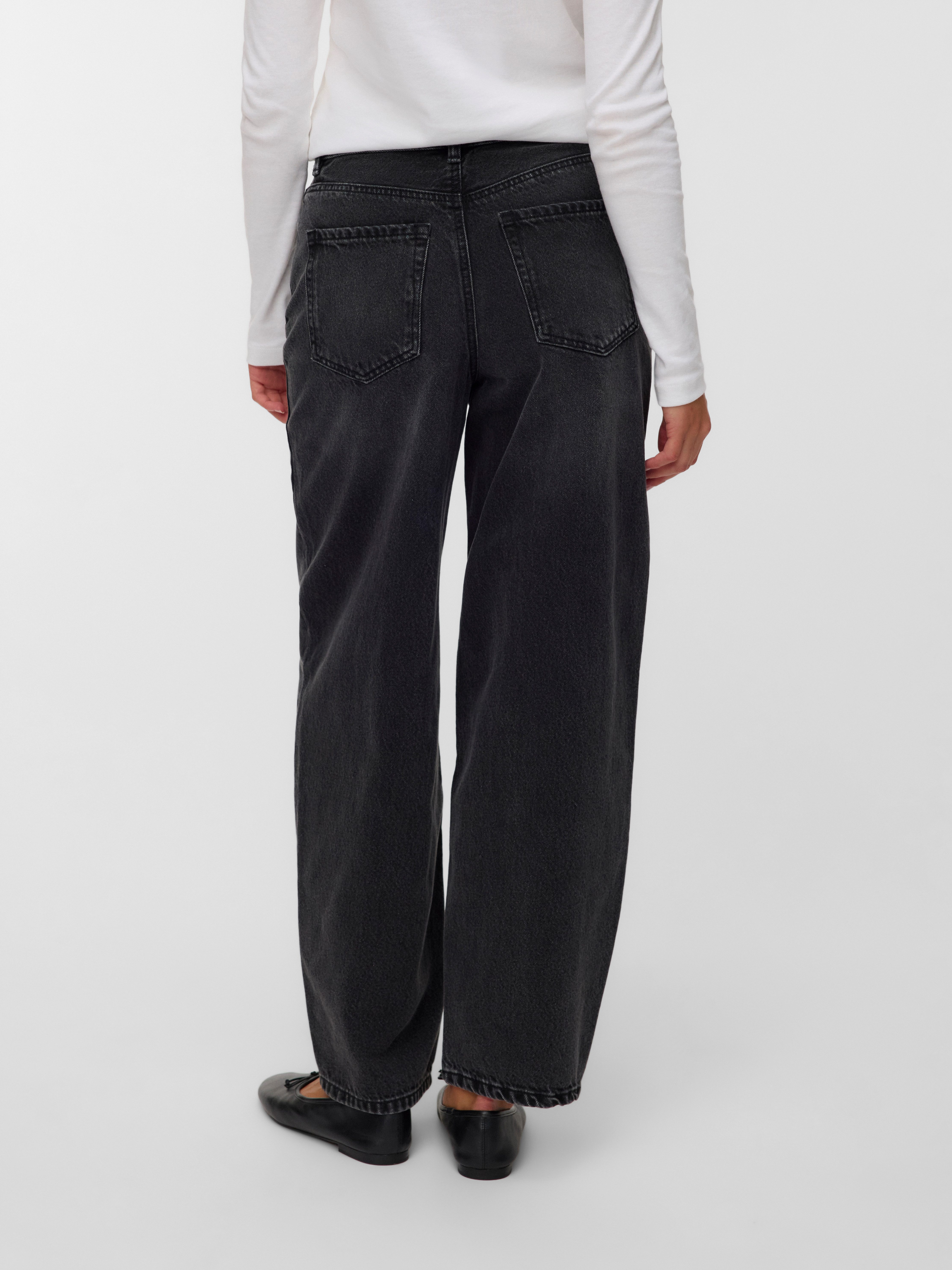 Vero Moda Weite Jeans VMBILLIE HR BARREL ANK JEANS LI141 NOOS Baumwolle, barrel fit, high waist, knöchellang