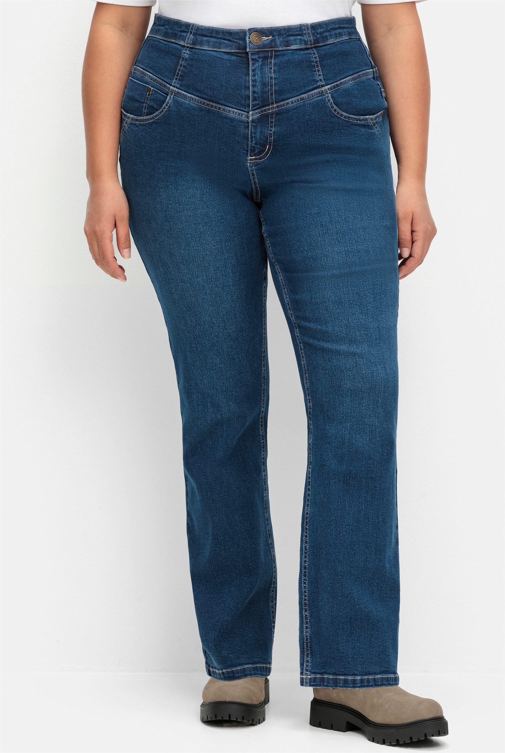 Sheego Bequeme Jeans Bootcut-Jeans . mit hohem Bund, im Curvy-Schnitt ANNE günstig online kaufen