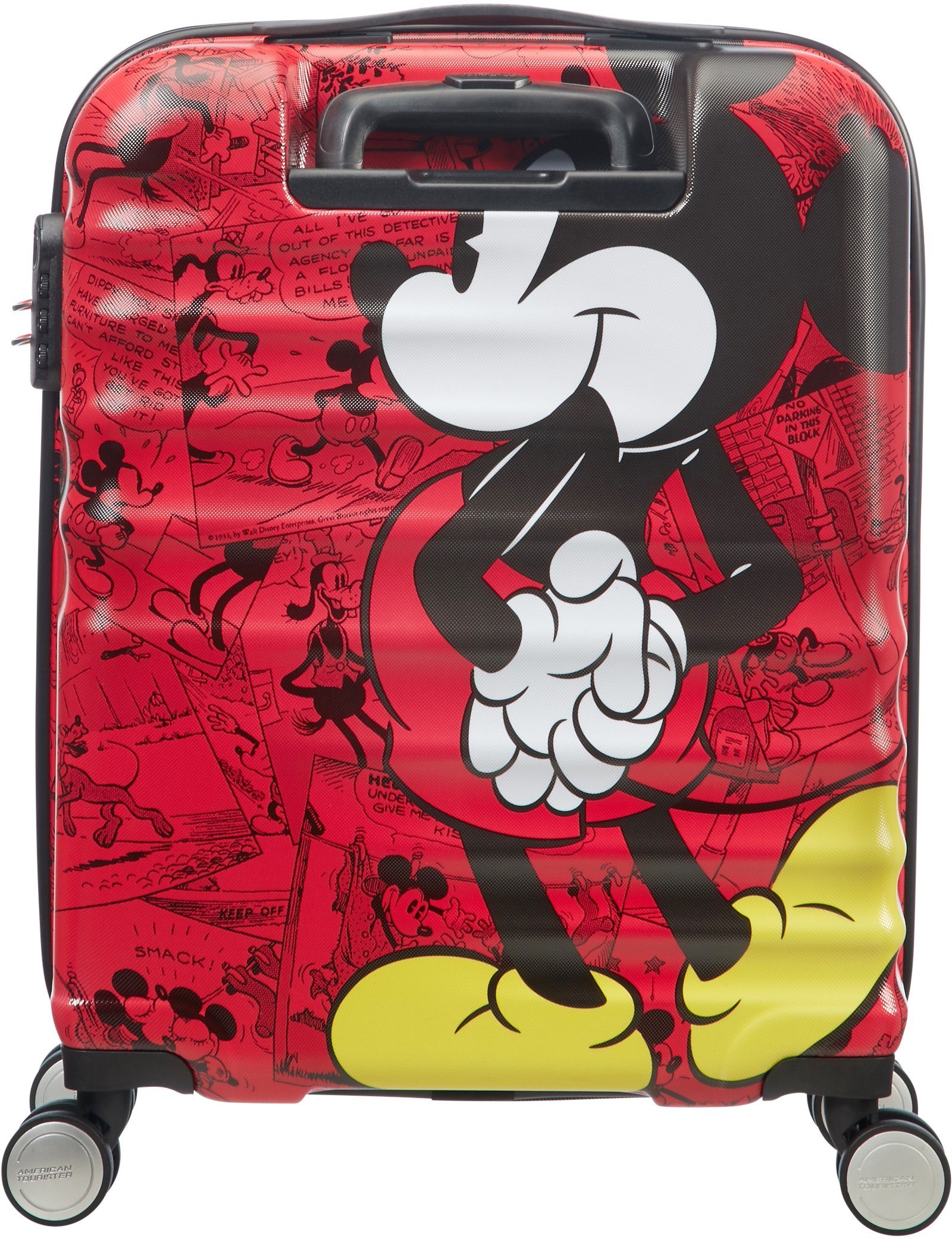 American Tourister® 55 cm, Disney Material Mickey Comics Red Wavebreaker, Hartschalen-Trolley Rollen, aus 4 recyceltem teilweise