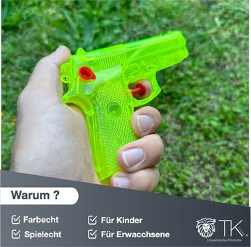 Kinderfreund® Wasserpistole 15x Wasserpistolen - 15 cm groß - Wasserspritzpistole für Kinder (Packung, 15-tlg., 5x blau, 5x orange, 5x gelb), großer Reichweite