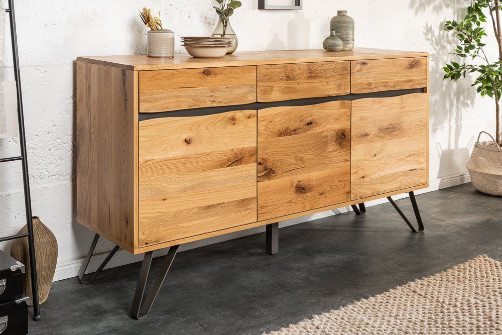 riess-ambiente Sideboard LIVING EDGE 160cm natur, Sideboard · Baumkante · Wildeiche · Kommode · Wohnzimmer