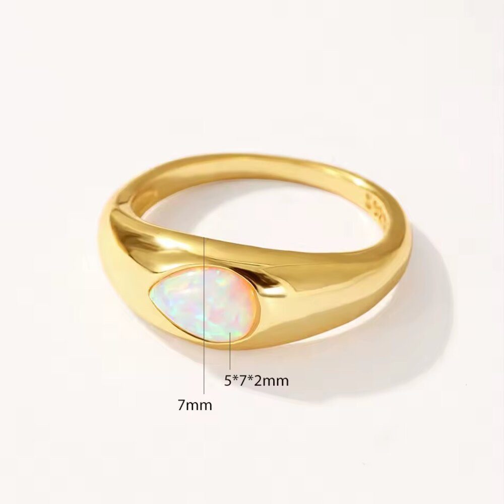 ROUGEMONT Smart Ring Trend Ring mit Opal Edelstein aus 925 Sterling Silber Hypoallergen, Wasserfest / Hypoallergen
