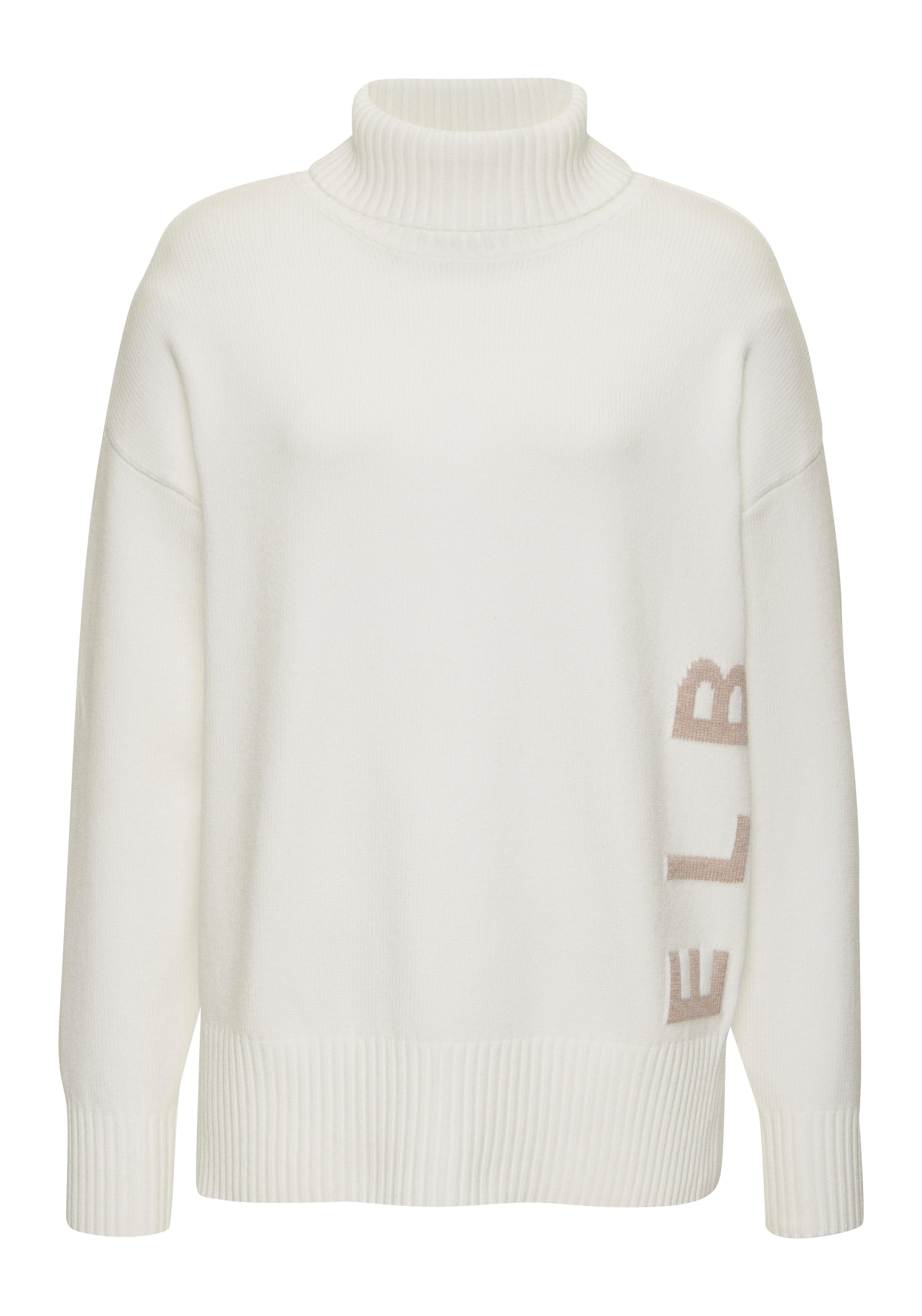 Elbsand Rollkragenpullover mit eingestricktem Logoschriftzug Kuscheliger Strickpullover, lockere Passform, super weich, casual. € 89,00