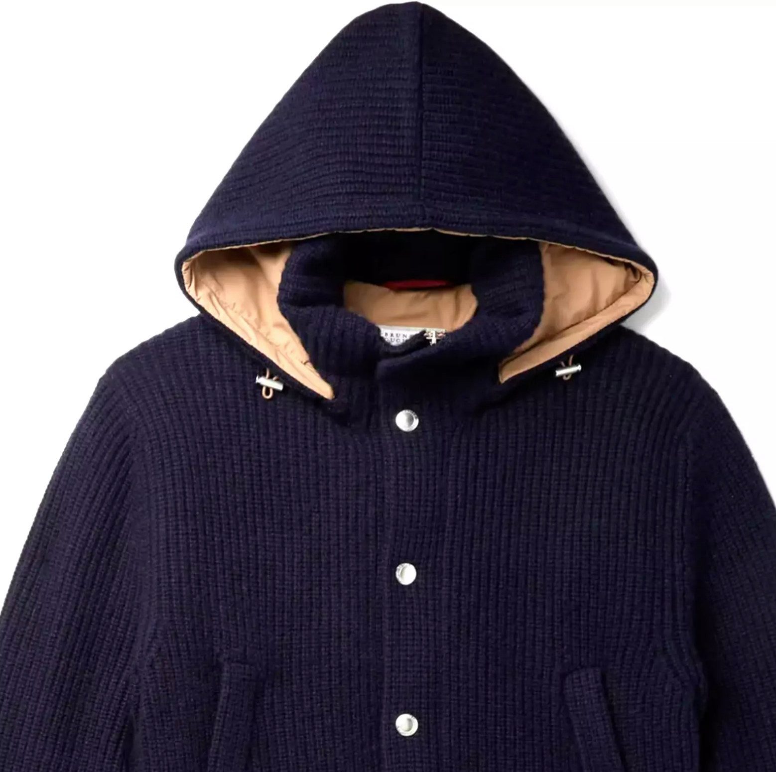 BRUNELLO CUCINELLI Parka Gepolsterter Kaschmir Kapuzenstrickjacke Jacke mit Kapuze 4XL Vollständig gepolstert und gefüttert für optimale Isolierung Wärme