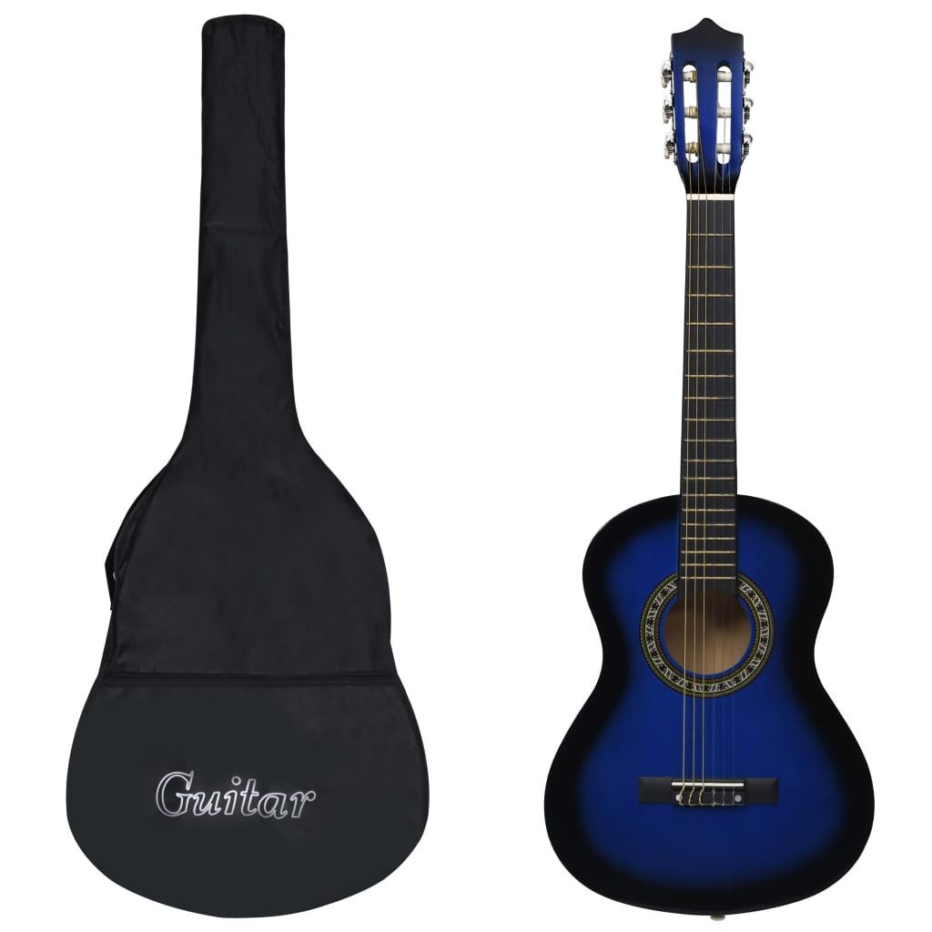 Akustikgitarre Klassikgitarre für Anfänger und Kinder mit Tasche Blau 1 2 34