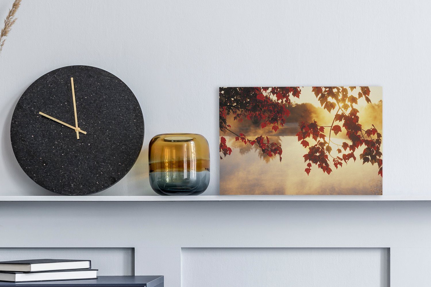 OneMillionCanvasses® Leinwandbild Herbstlaub in den Aufhängefertig, (1 Leinwandbilder, cm 30x20 Wandbild USA, St), Wanddeko