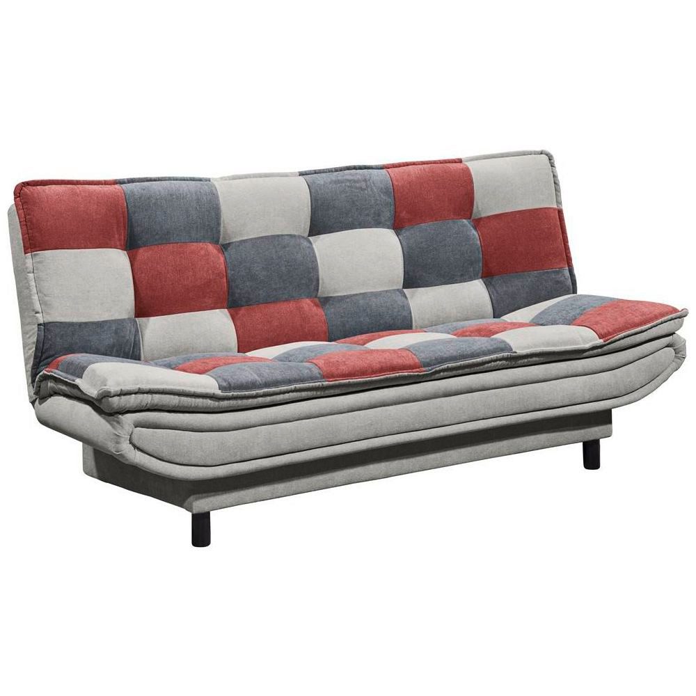 Lomadox Schlafsofa PIRNA-09, mit Bettkasten in 188x118 cm, in der Farbe schlamm, berry, dark grey