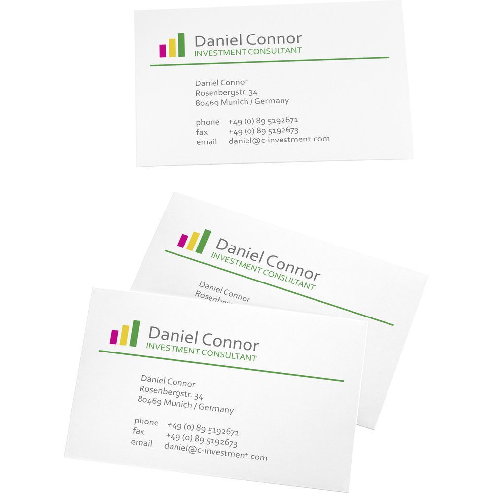 Sigel Visitenkarten Sigel LP795 Bedruckbare Visitenkarten, glatte Kanten 85 x 55 mm Hochwe