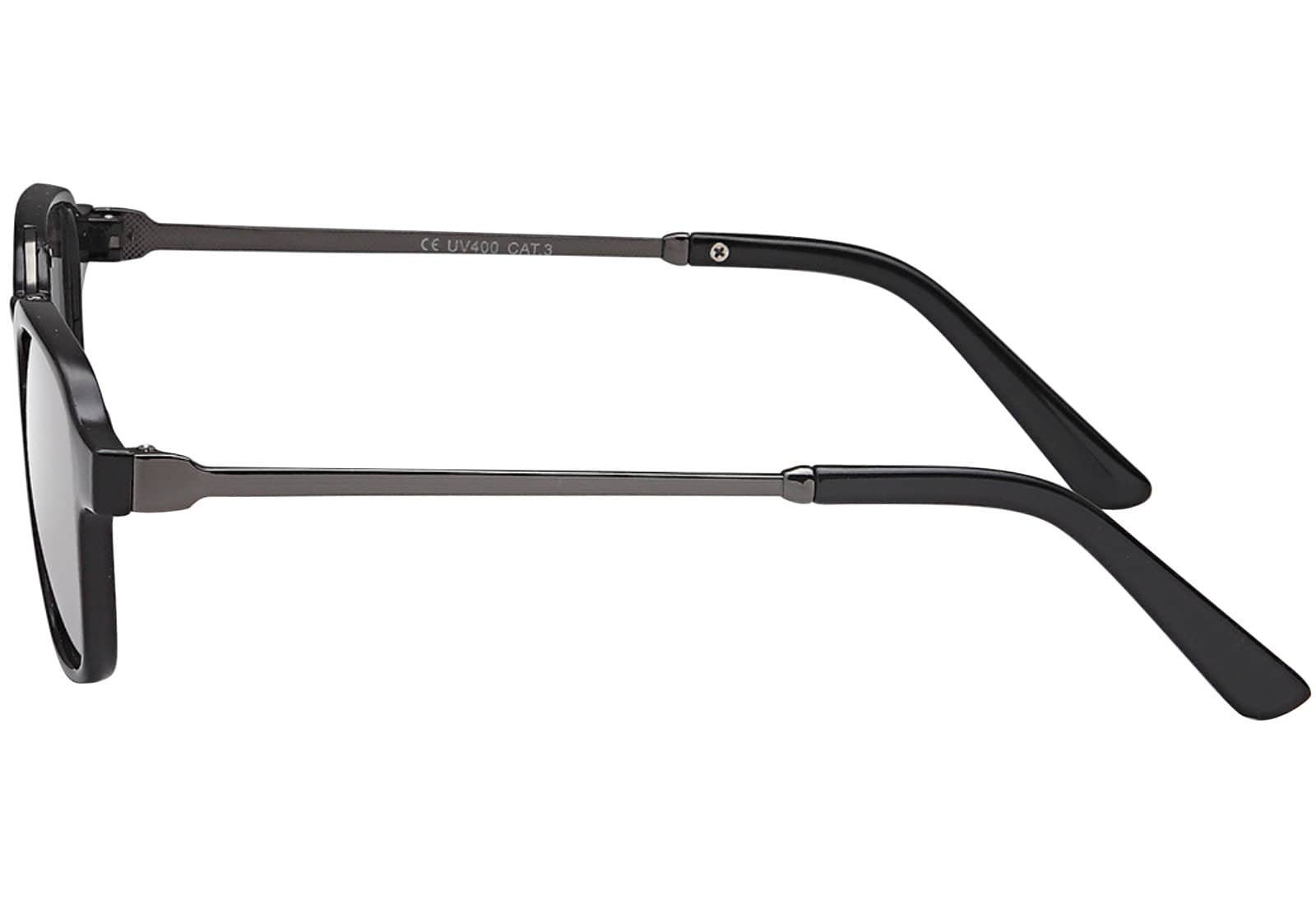 Schwarz Silber mit Linsen (1-St) Eyewear Zeitlos Metallrahmen Sonnenbrille schwarzen Moderne mit Retrosonnenbrille BEZLIT