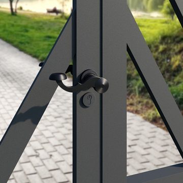 MS Beschläge Türbeschlag Türdrücker Griffpaar Schwarz matt Gartentorgriff
