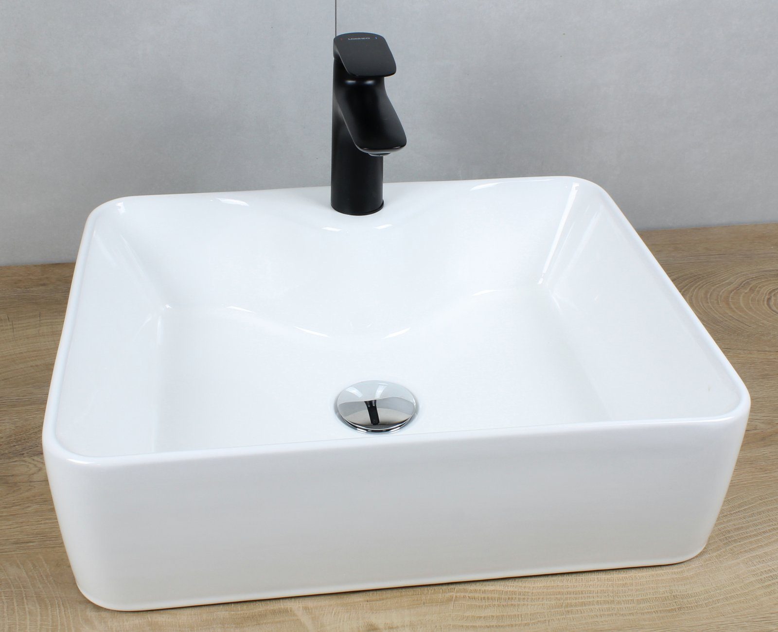 HAGO Aufsatzwaschbecken Keramik Waschbecken rechteckig abgerundet günstig online kaufen