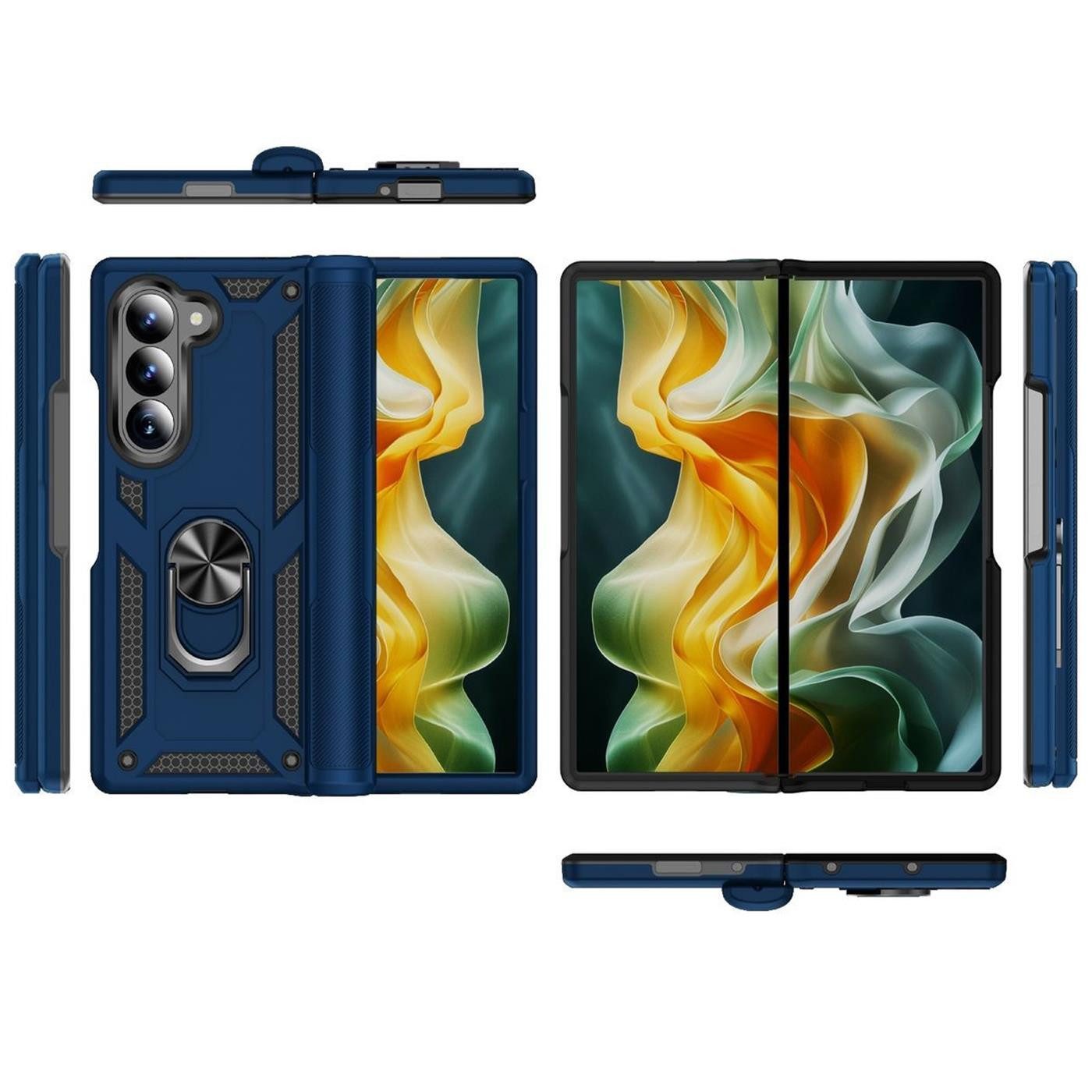 CoolGadget Handyhülle Armor Shield Case für Samsung Galaxy Z Fold 6 7,6 Zoll, Outdoor Cover Magnet Ringhalterung Handy Hülle für Galaxy Z Fold 6 5G – Bild 2 von 5