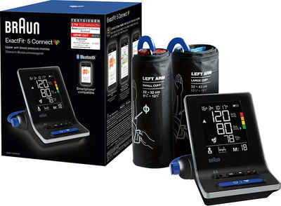 Braun Oberarm-Blutdruckmessgerät ExactFit™ 5 Connect Intelligentes Blutdruckmessgerät - BUA6350EU, für Braun Healthy Heart App