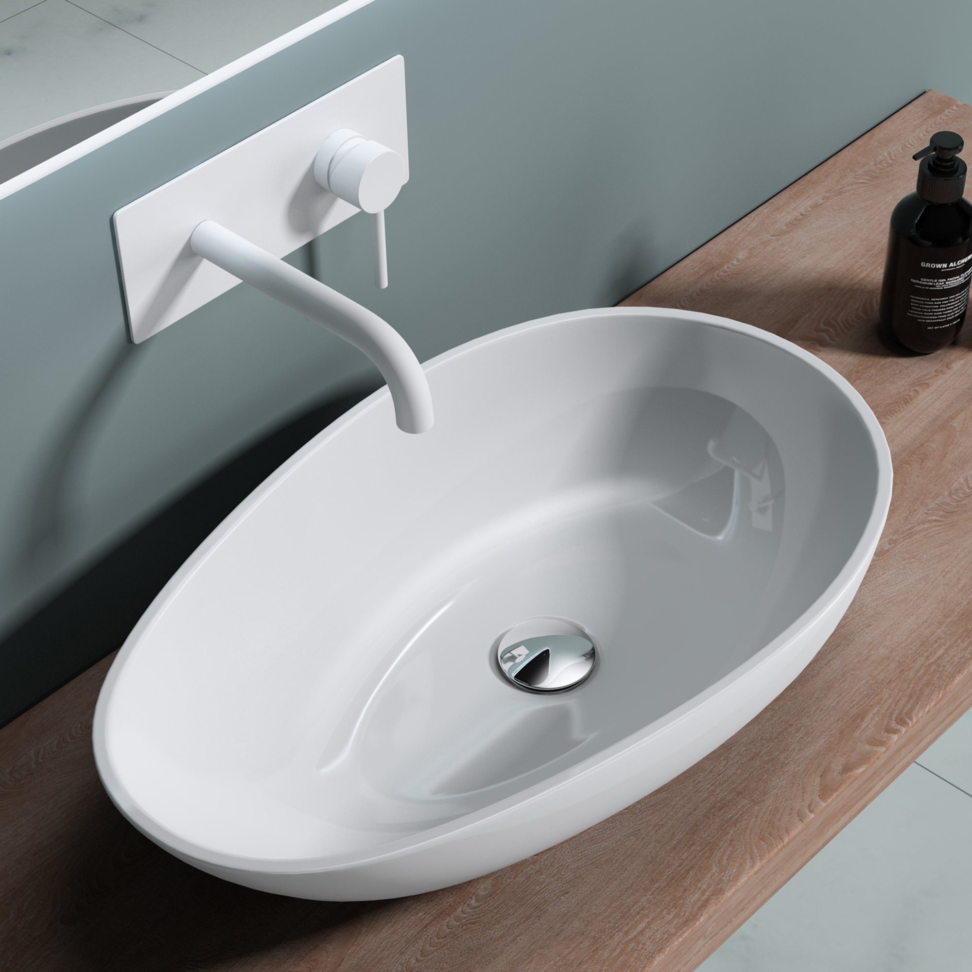 doporro Waschbecken Aufsatzwaschbecken Gussmarmor Mineralguss Waschtisch günstig online kaufen