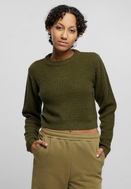 URBAN CLASSICS Rundhalspullover Urban Classics Damen Ladies Short Waffle Sweater (1-tlg)