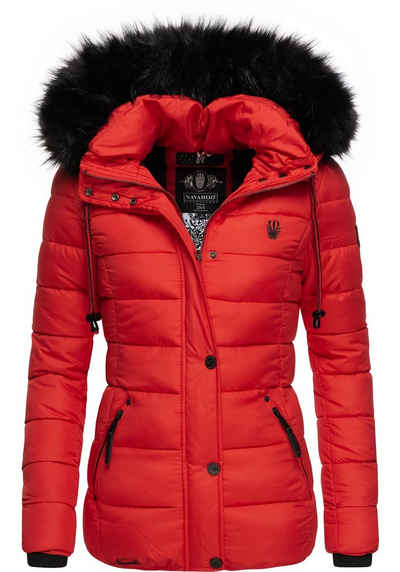 Navahoo Winterjacke Zuckerbiene modische Steppjacke mit Kunstpelz Kapuze