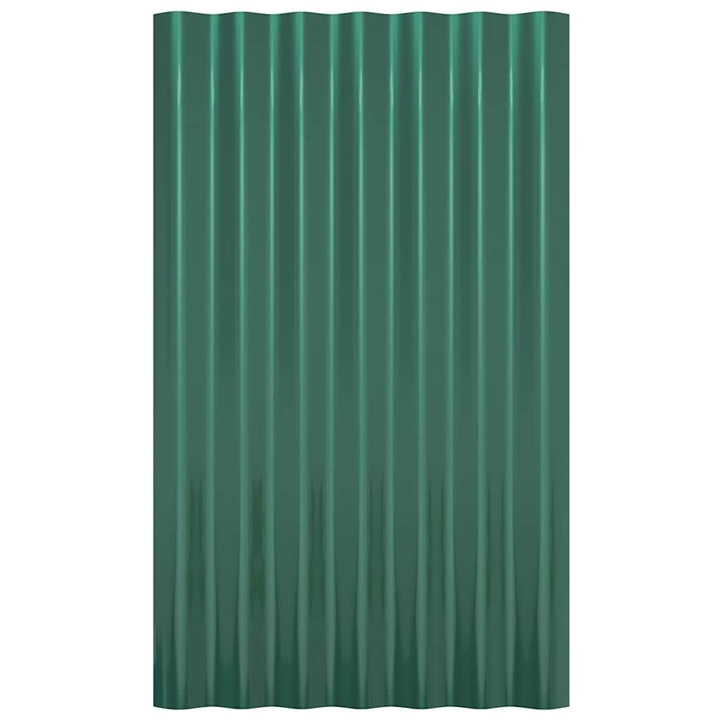 vidaXL Deckenplatten Dachpaneele 36 Stk. Verzinkter Stahl Grün 60x36 cm, (36-tlg)