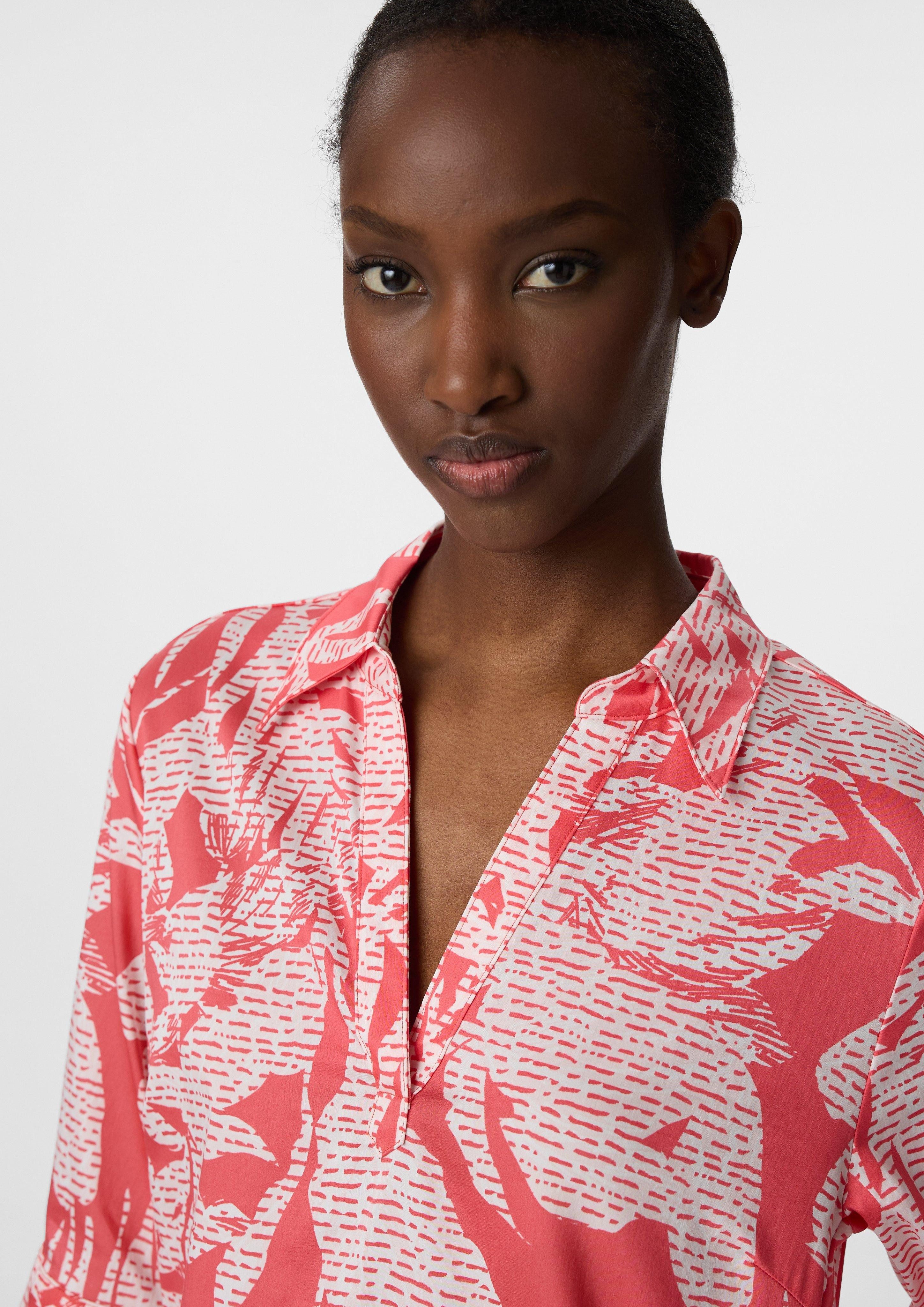 Comma Minikleid Kurzes Hemdblusenkleid mit All-over-Print günstig online kaufen