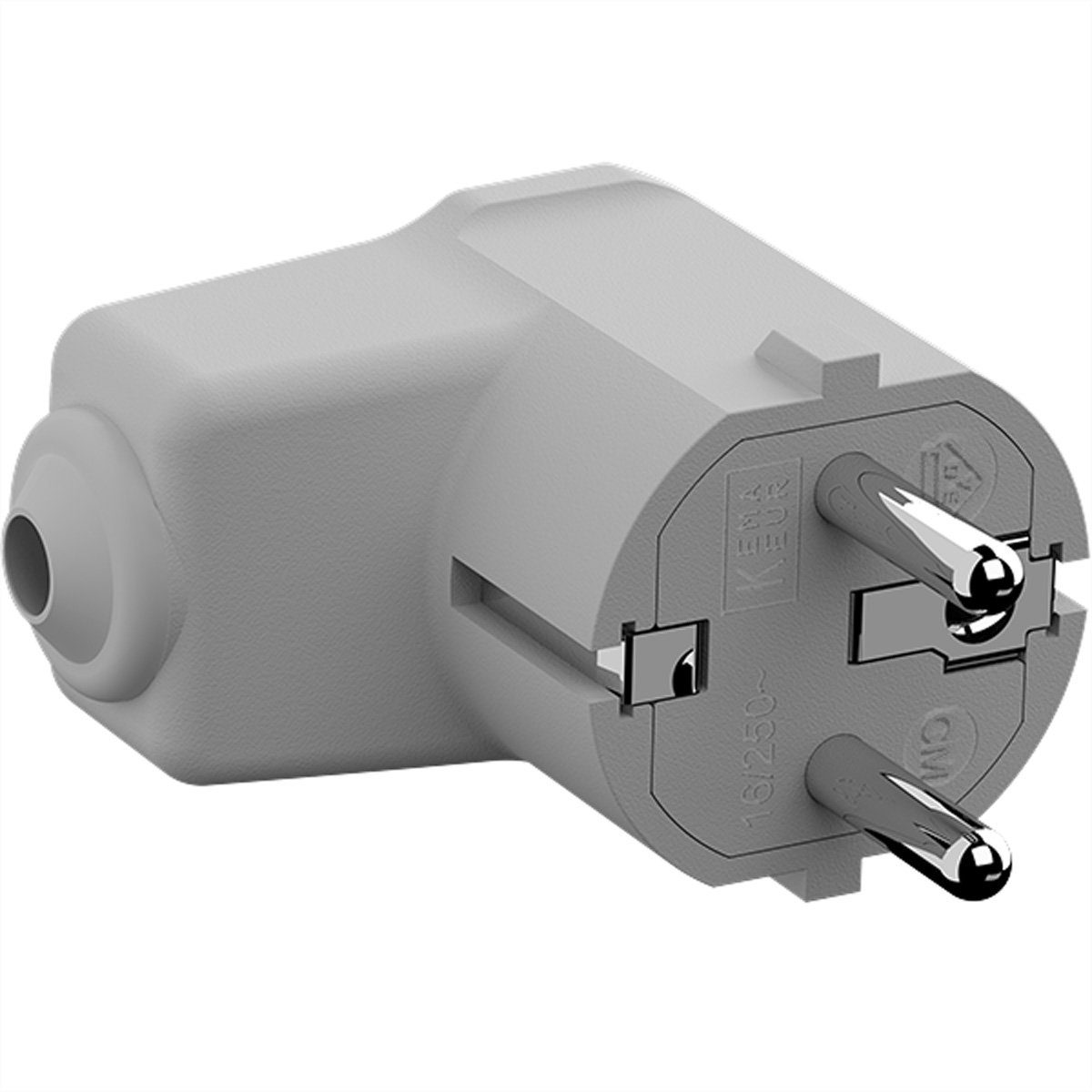 2-polig m), Bachmann Schutzkontakt 7/7 CEE mit Steckdosenleiste (Kabellänge Montage-Winkelstecker 0 grau