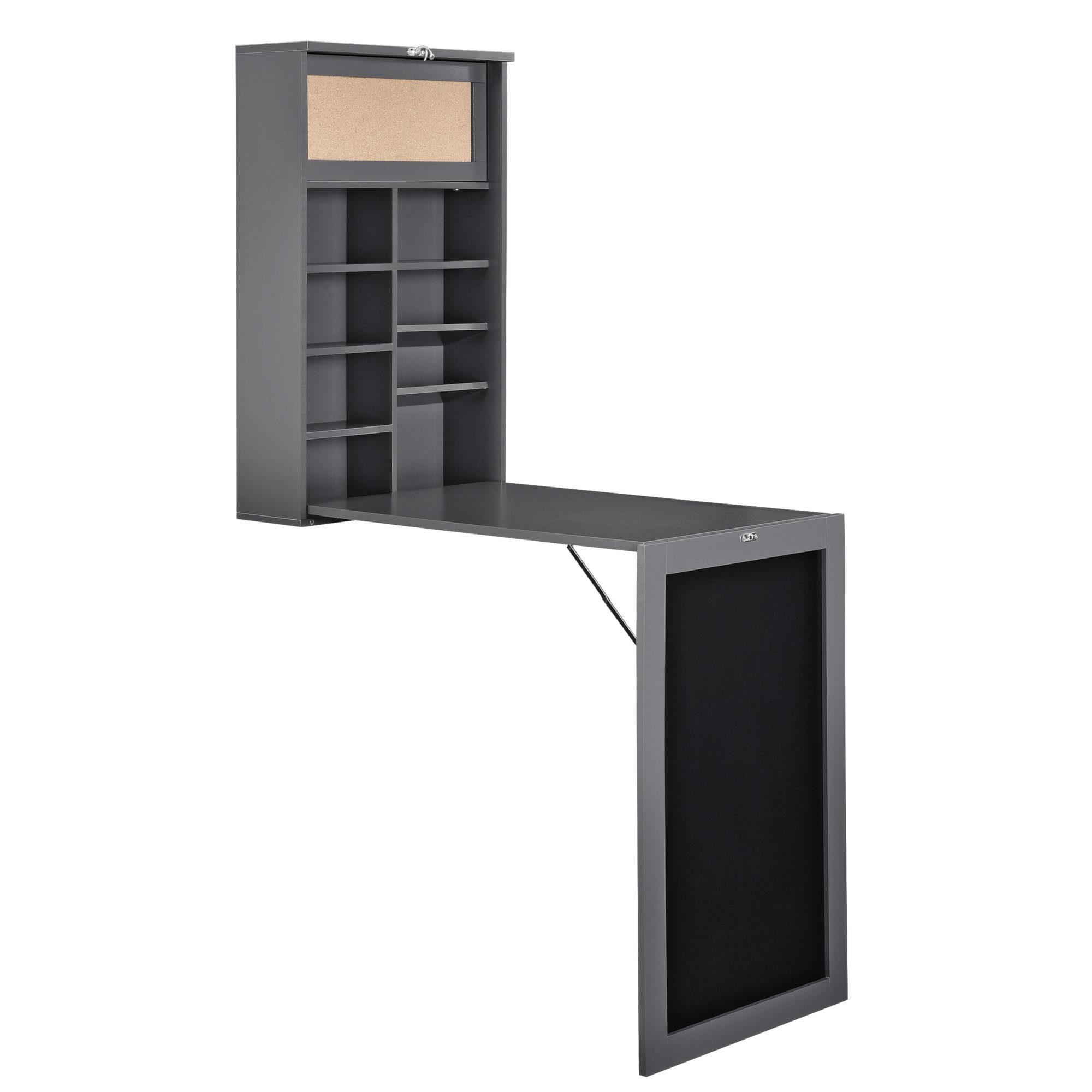 en.casa Wandregaltisch, »Kläppen« Klappbarer Tisch mit Regal, Pinnwand & Ta günstig online kaufen