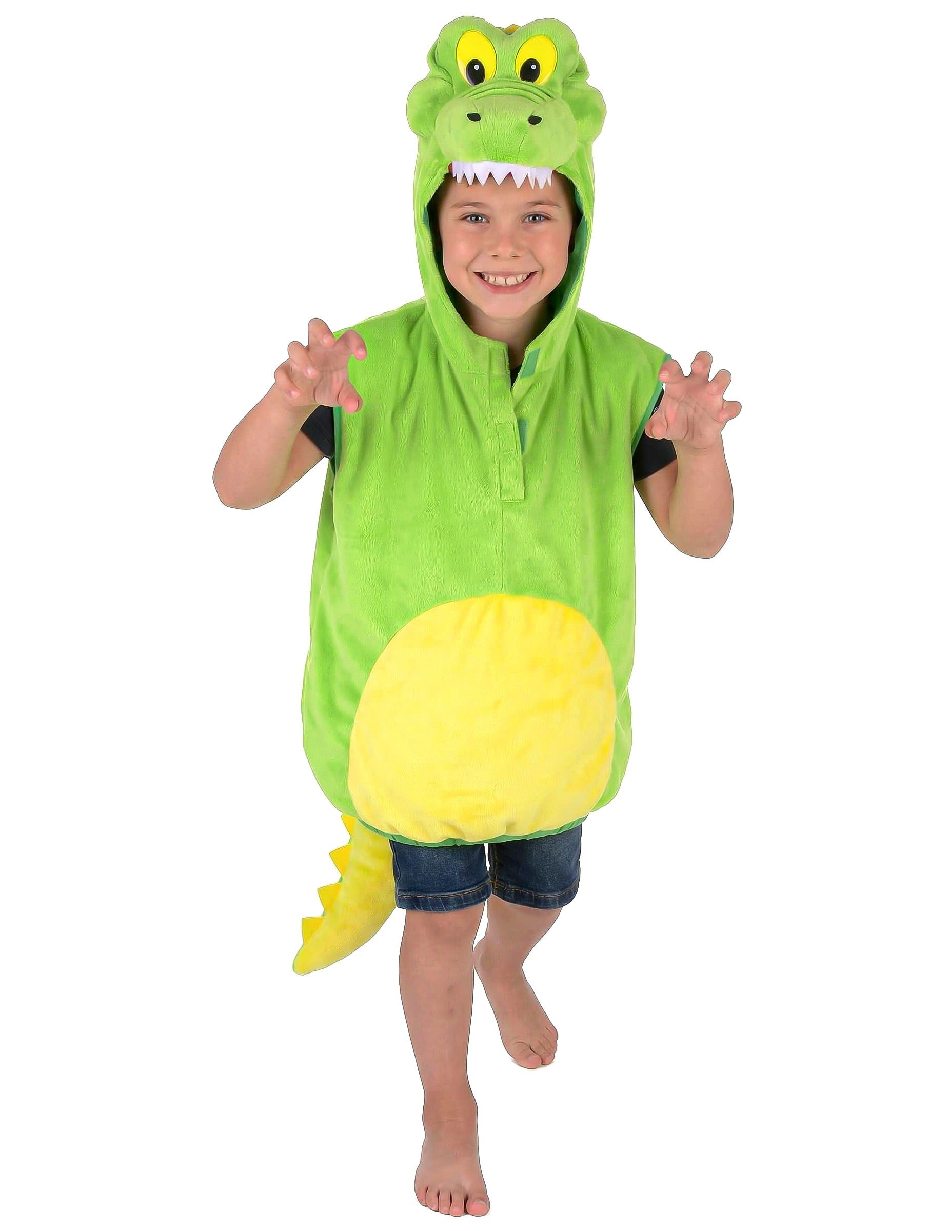 JADEO Kostüm Lustiges Krokodil Tierkostüm für Kinder grün-gelb