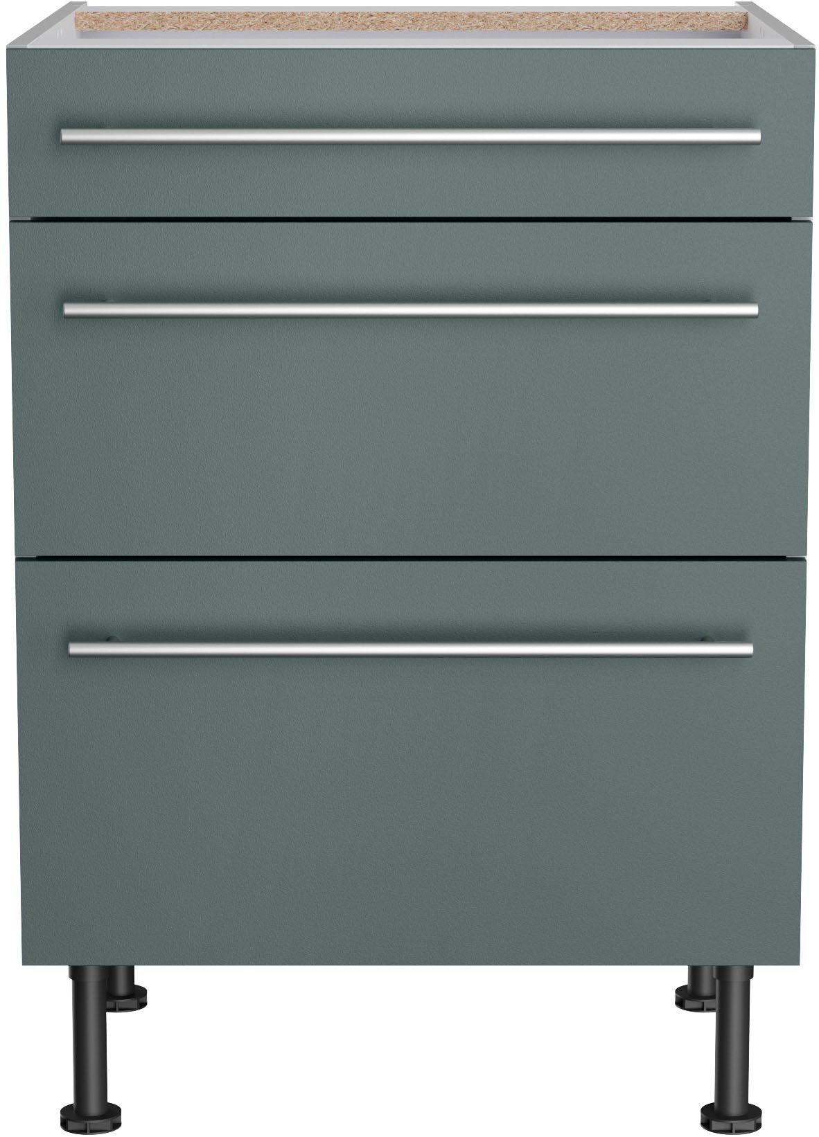 KOCHSTATION Unterschrank KS-Bern2 Breite 60 cm, 1 Schubkasten, 2 Auszüge