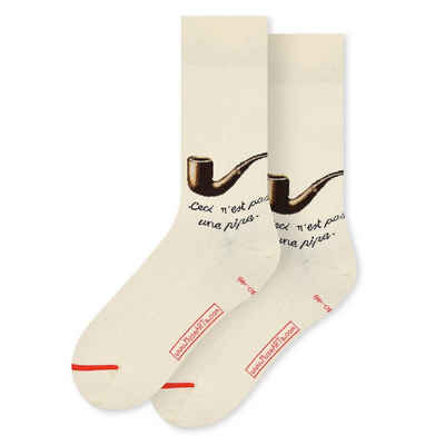 MuseARTa Langsocken René Magritte - Der Verrat der Bilder (Packung, 1-Paar, 1 Paar) Kunstwerke Socken Strümpfe, Herren oder Damen Socken Kunst-Motiv
