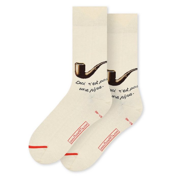 MuseARTa Langsocken René Magritte - Der Verrat der Bilder (Packung 1-Paar 1 Paar) Kunstwerke Socken Strümpfe Herren oder Damen Socken Kunst-Motiv