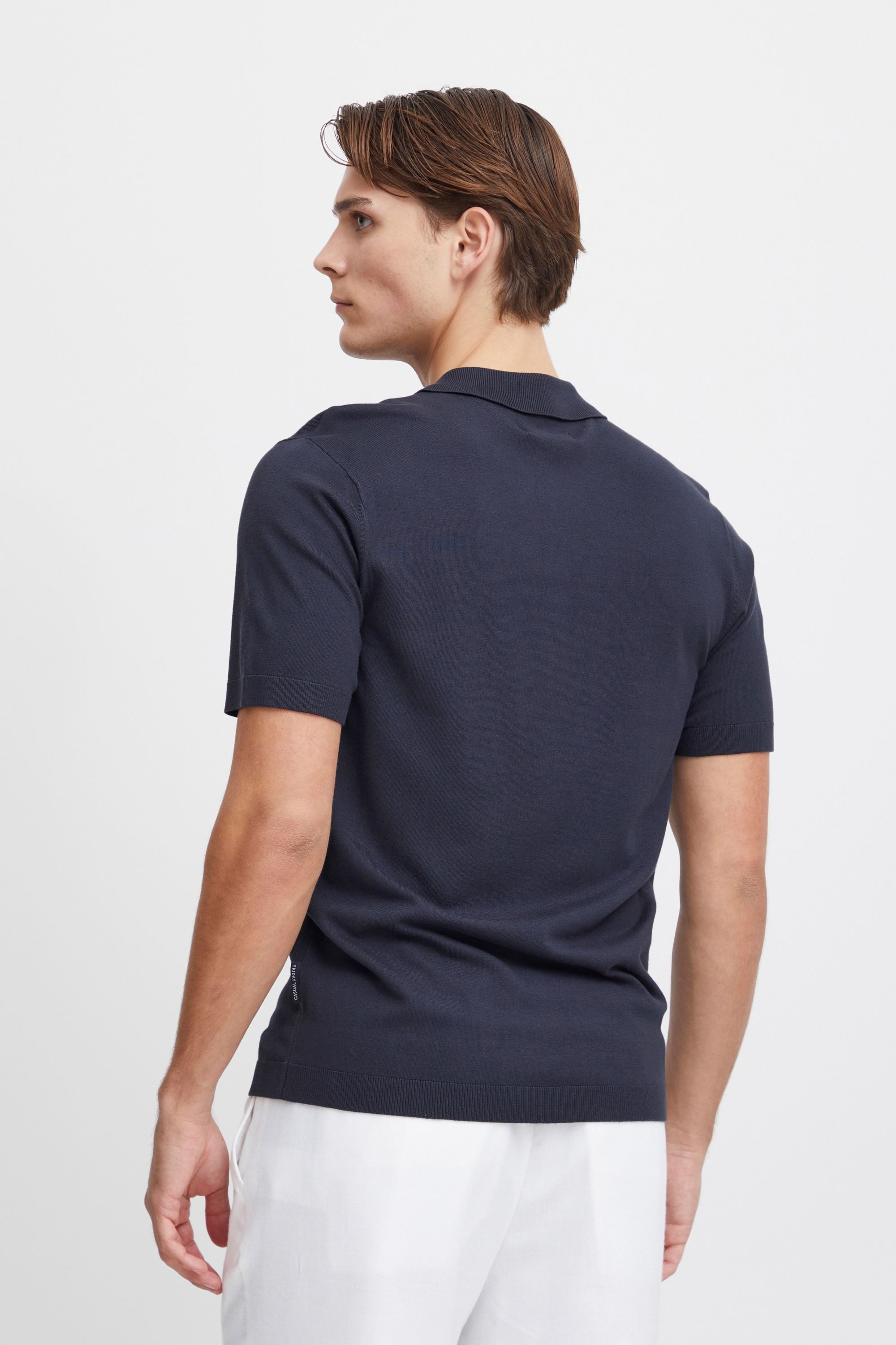 Casual Friday Poloshirt CFKarl Strukturiertes Poloshirt mit Reißverschluss