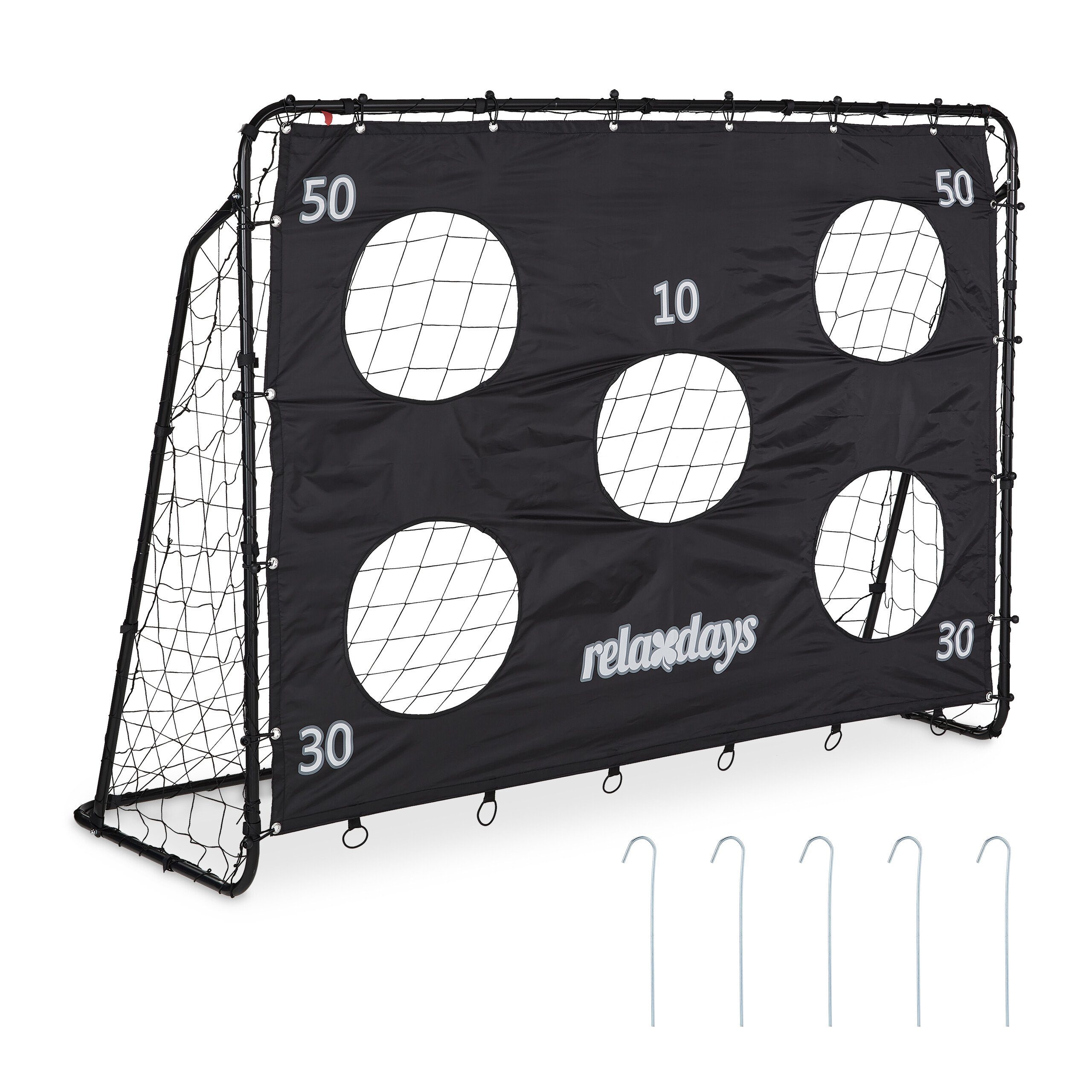 Fußballtor Schwarzes Fußballtor mit Torwand
