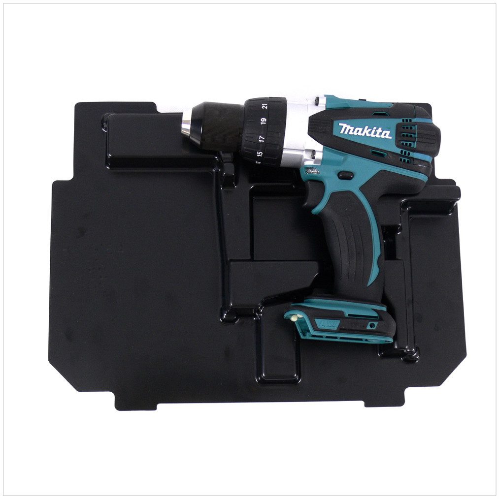 Makita Akku-Schlagbohrschrauber DHP 458 ZE Akku Schlagbohrschrauber 18V 91Nm + Einlage für Makpac