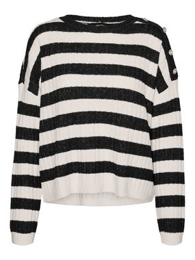 Vero Moda Rundhalspullover VMELYA LS O-NECK BUTTON PULLOVER GA BOO