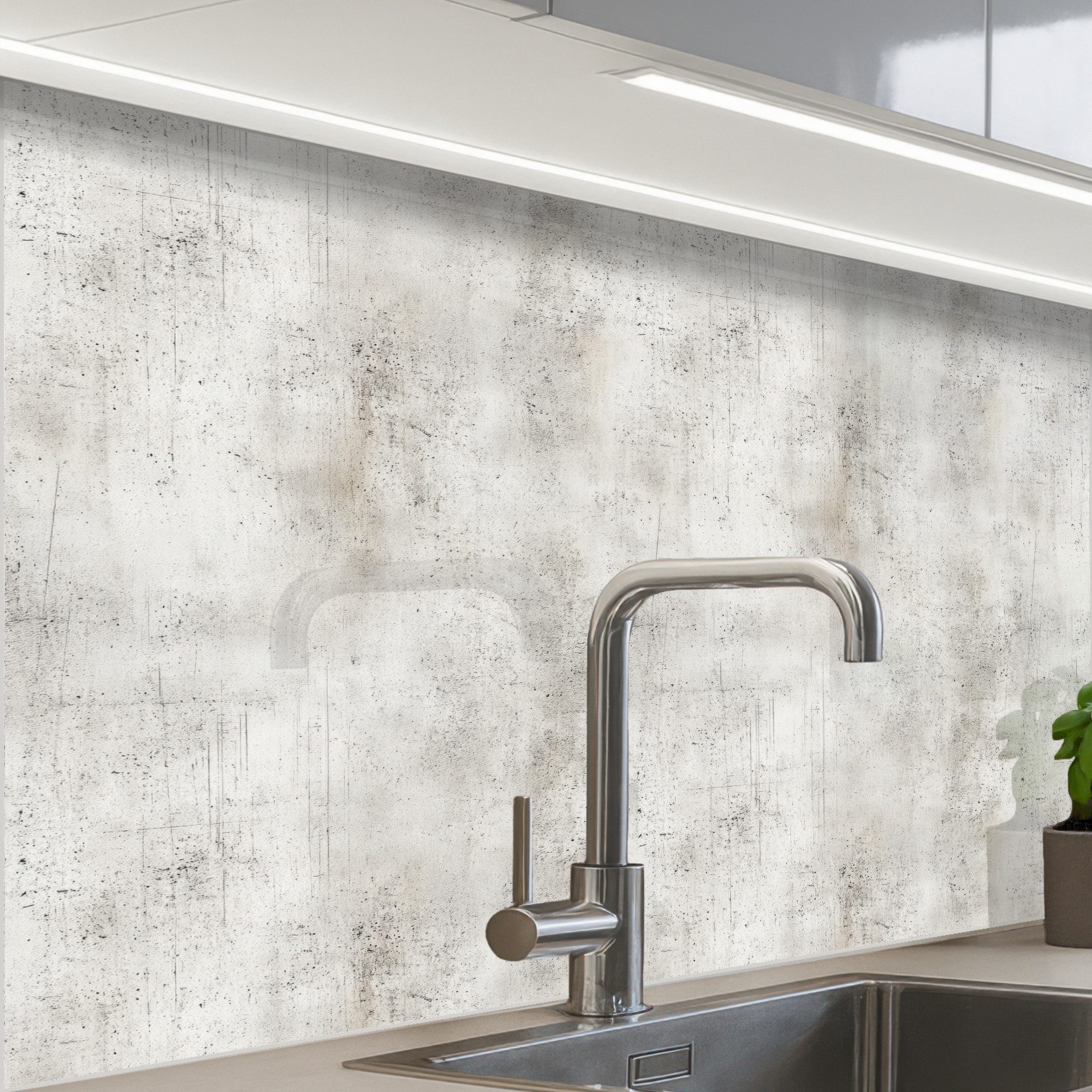 KitchenYeah Küchenrückwand Muster selbstklebend (keine Folie) Grau - Beton - Verwittert, (1-tlg), Spritzschutz, Küche, Rückwand, Küchenwand, Küchenfront, 30x20 cm