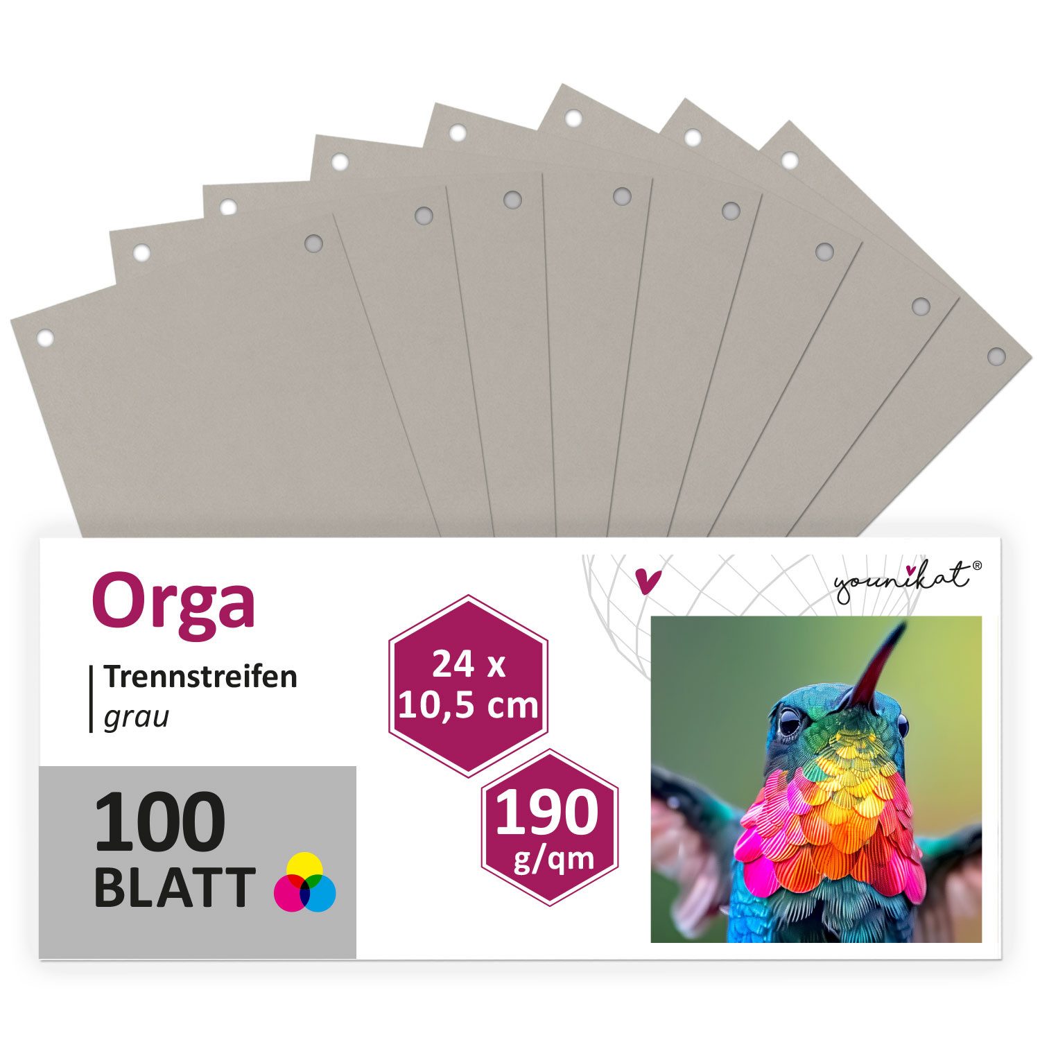 younikat Trennstreifen Trennstreifen mit Abheftlochung 2-fach