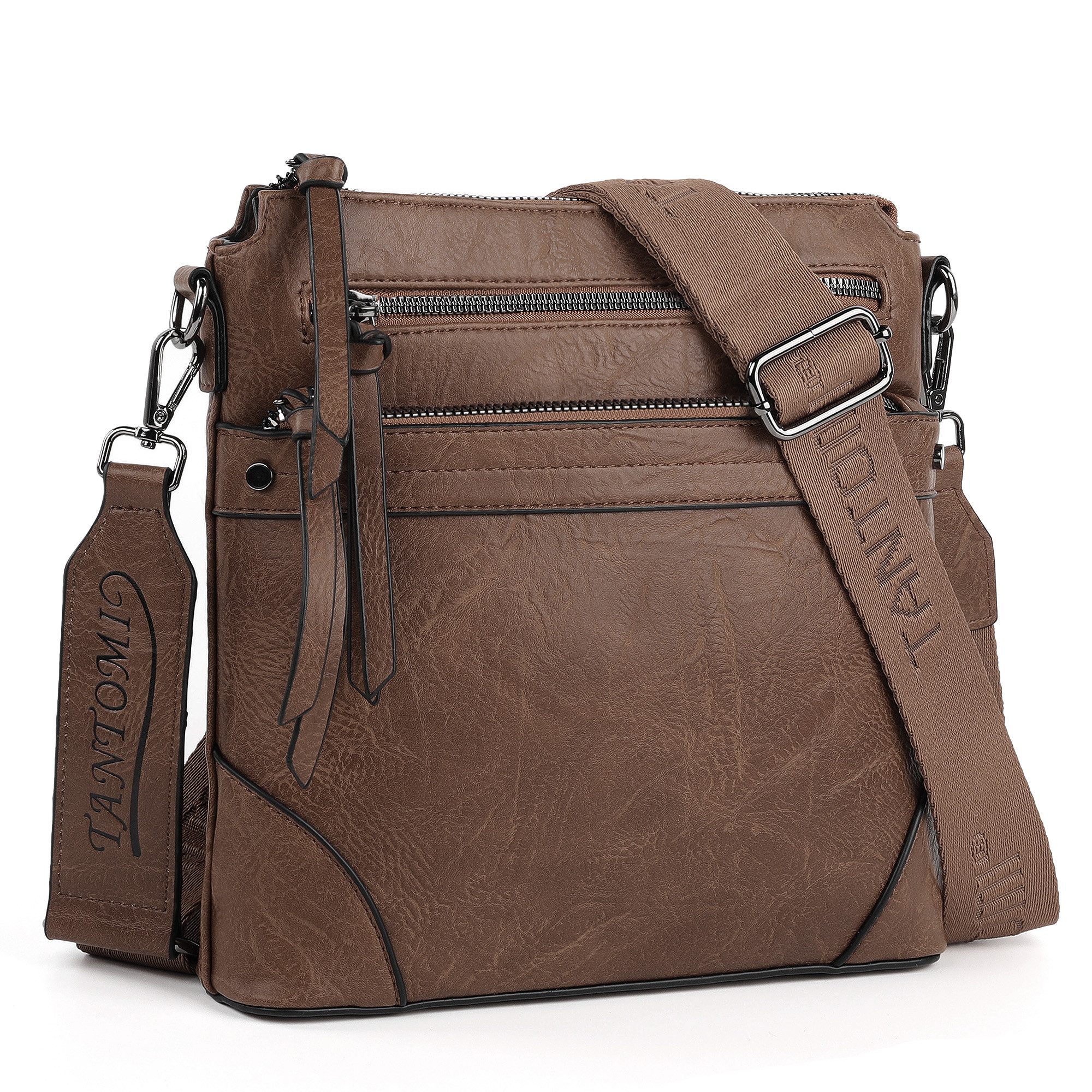 TANTOMI Schultertasche Mittelgroß Umhängetasche Damen mit RFID-Kartenfächern, Crossbody Bag Damen für Pendler und Reisen mit Abnehmbarem Riemen