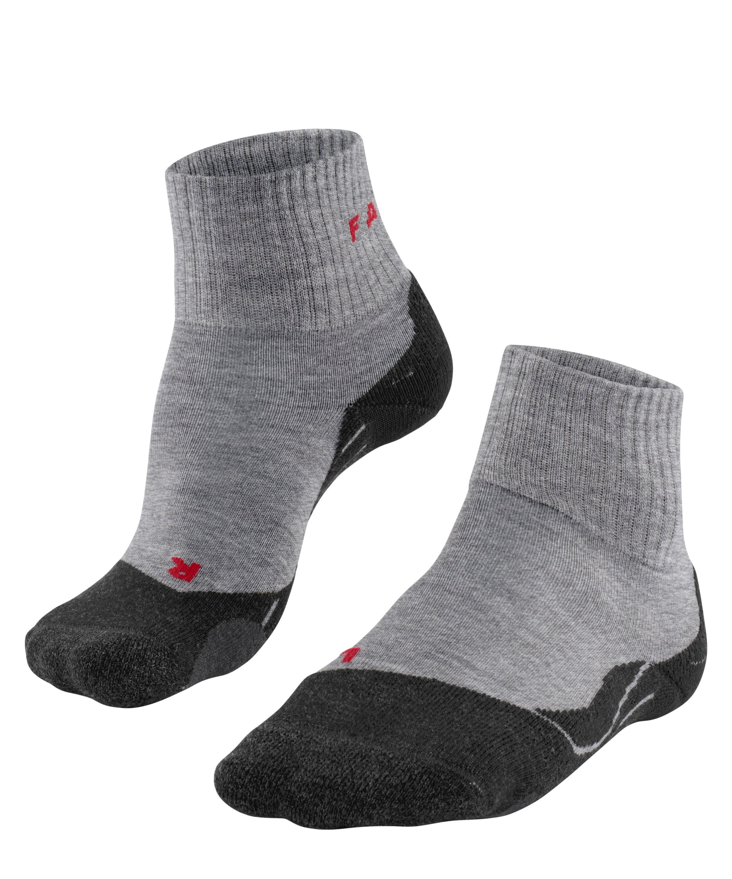 FALKE Wandersocken TK2 Explore Short (1-Paar) Hoher Komfort im Mittelgebirge light grey (3403) | Wandersocken