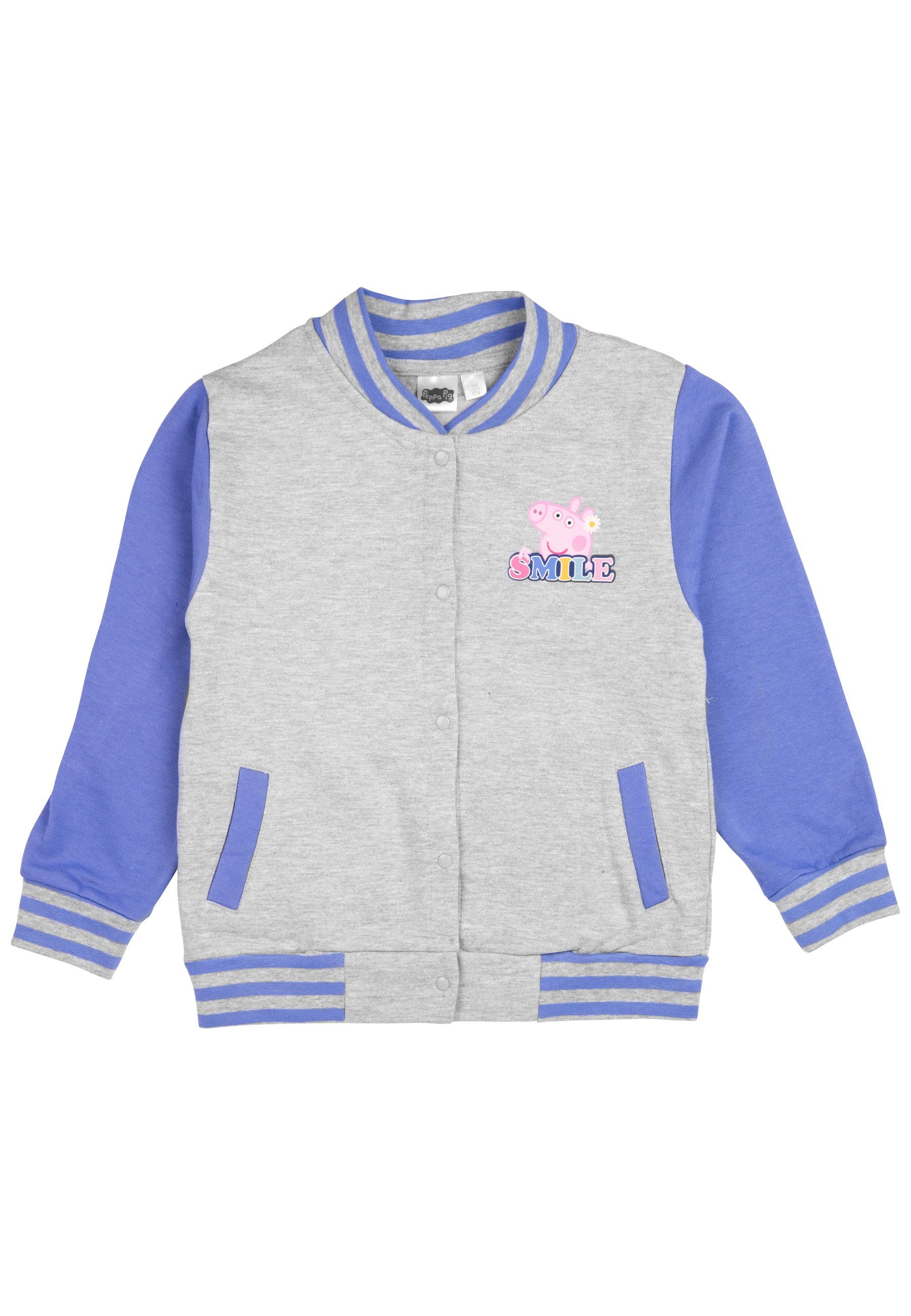 United Labels® Sweatjacke Peppa Wutz - Peppa & Luzie Locke - Collegejacke, Baseball, Retro