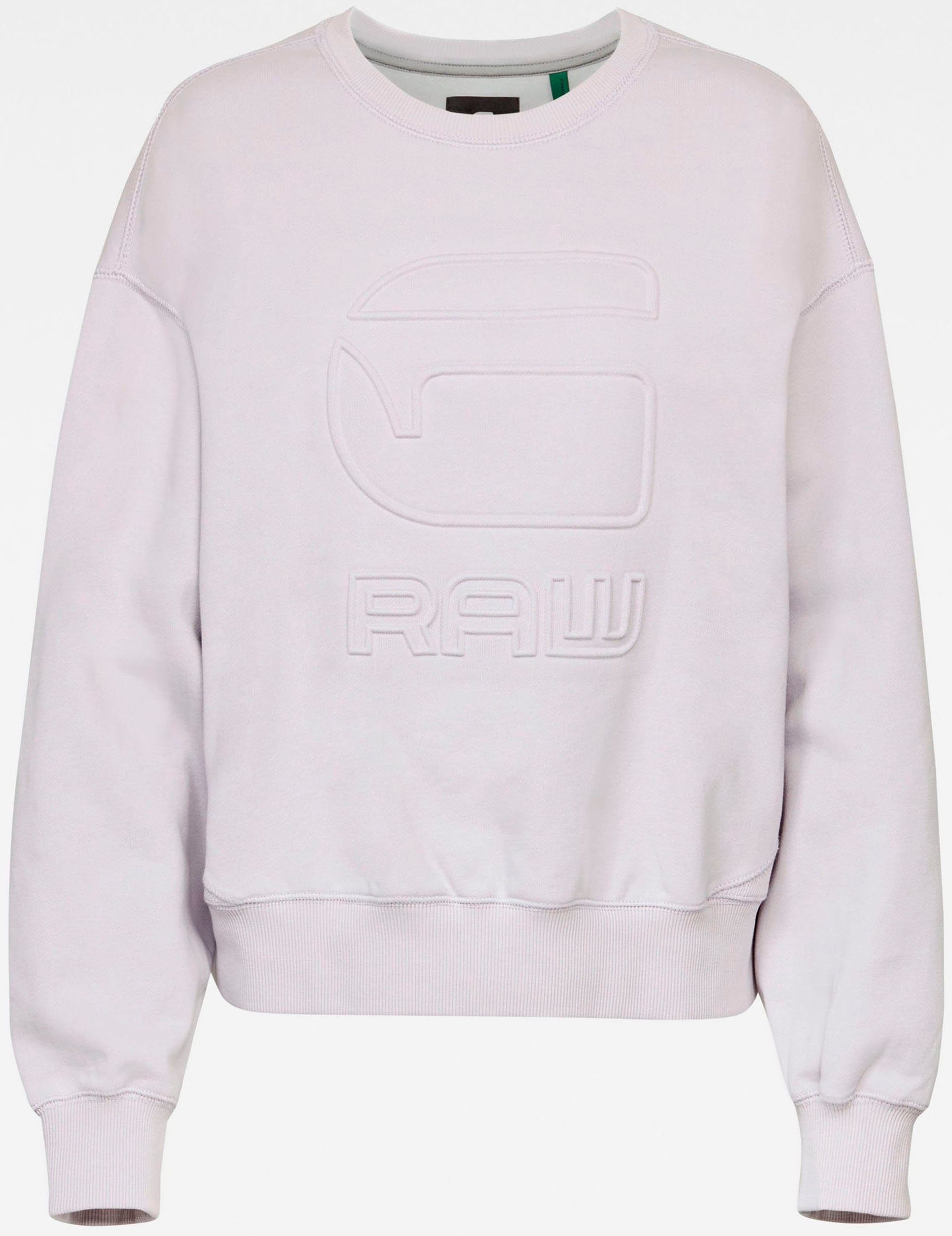 Damen Pullover G-Star RAW Sweatshirt Loose Sweatshirt mit geprägten G-Star RAW Logo vorne
