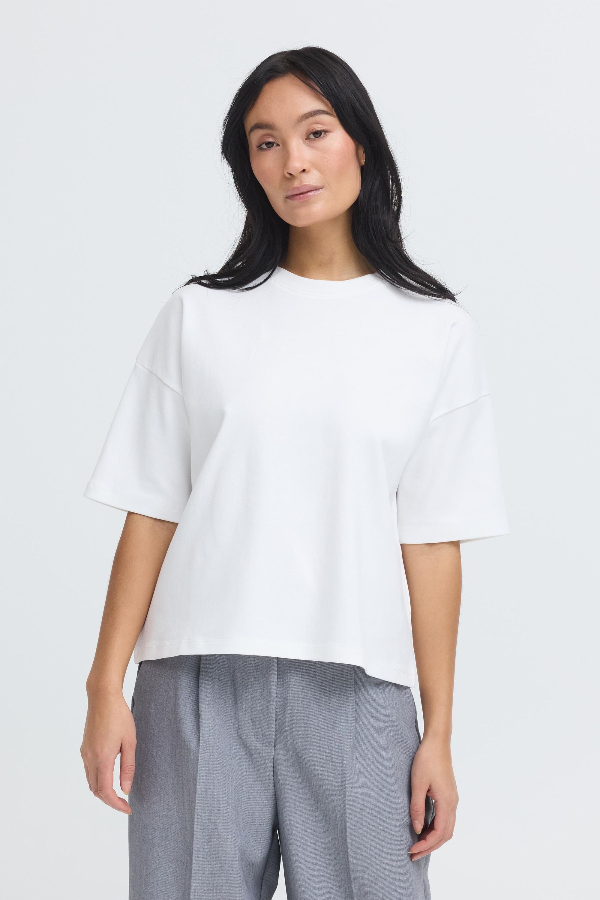 OXMO Rundhalsshirt OXNSandy Cropped Boxy T-Shirt