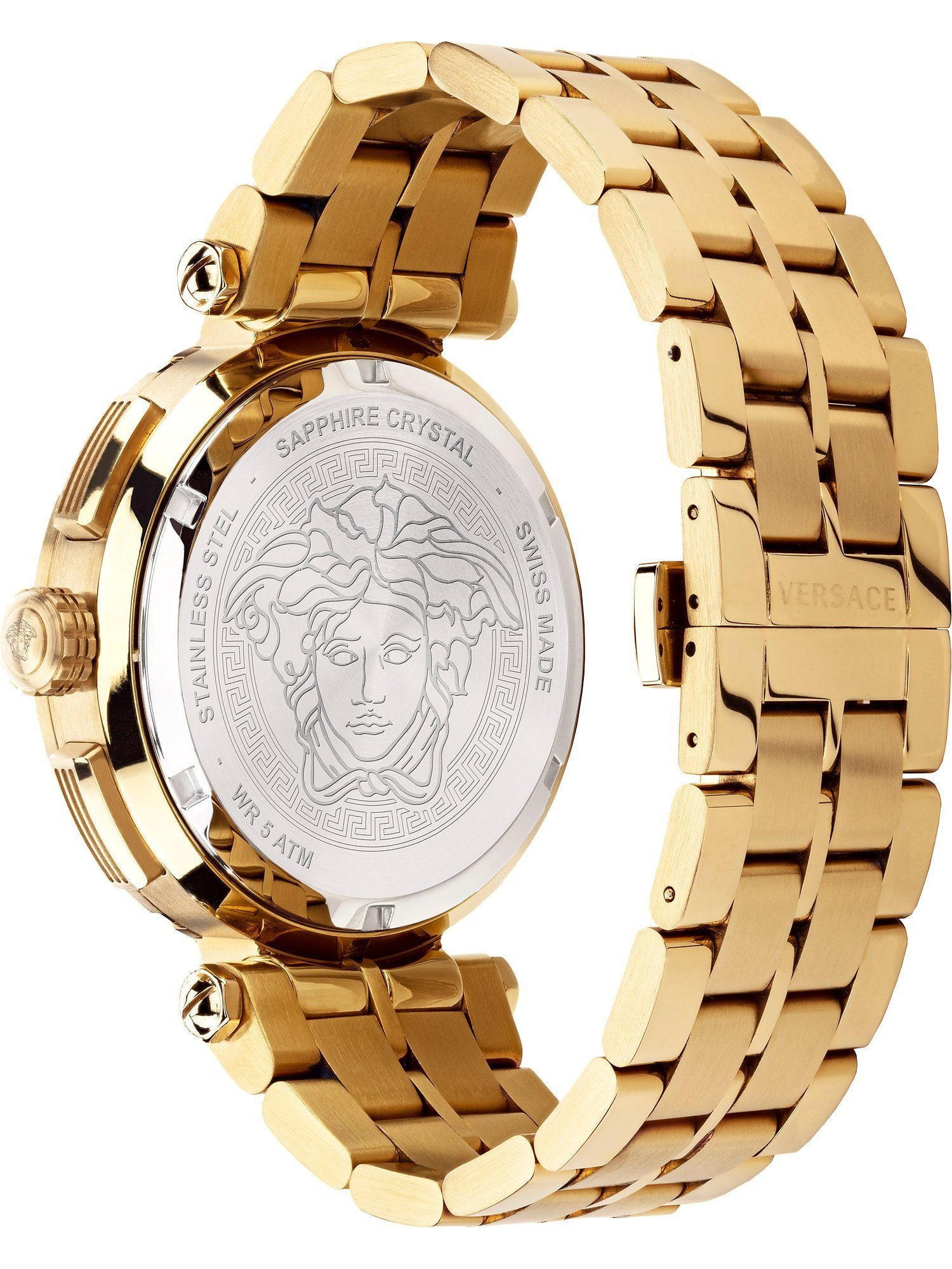 Herren-Uhren Versace Quarz, Analog Klassikuhr Quarzuhr gold Versace