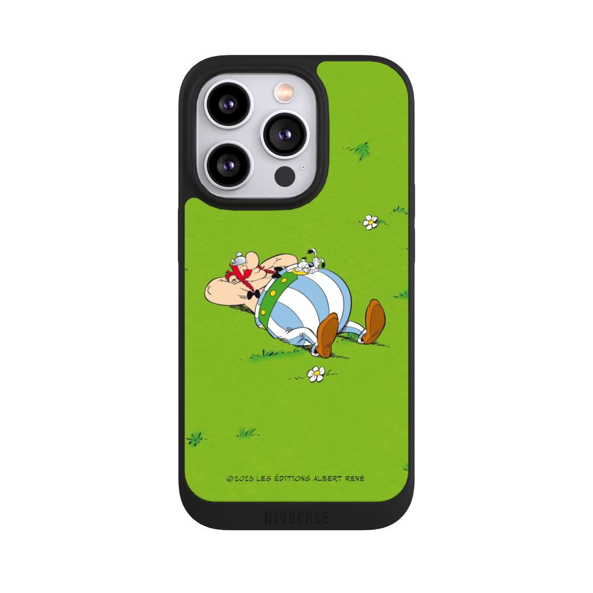 NIVOCASE Handyhülle Obelix Offizielles Lizenzprodukt Asterix Obelix Ruht Sich Aus, Apple iPhone 14 Pro Handyhülle Hülle NIVOpure Case Schwarz