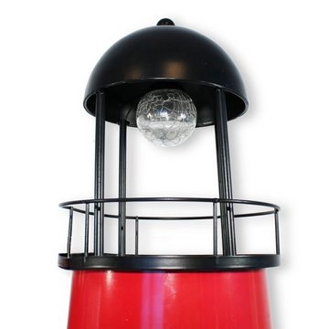 colourliving Gartenfigur Metall Leuchtturm mit Solar LED Beleuchtung, (Maritime Dekoration), 120 cm, Dämmerungssensor, Leuchtfeuer und Beleuchtung in warmweiß