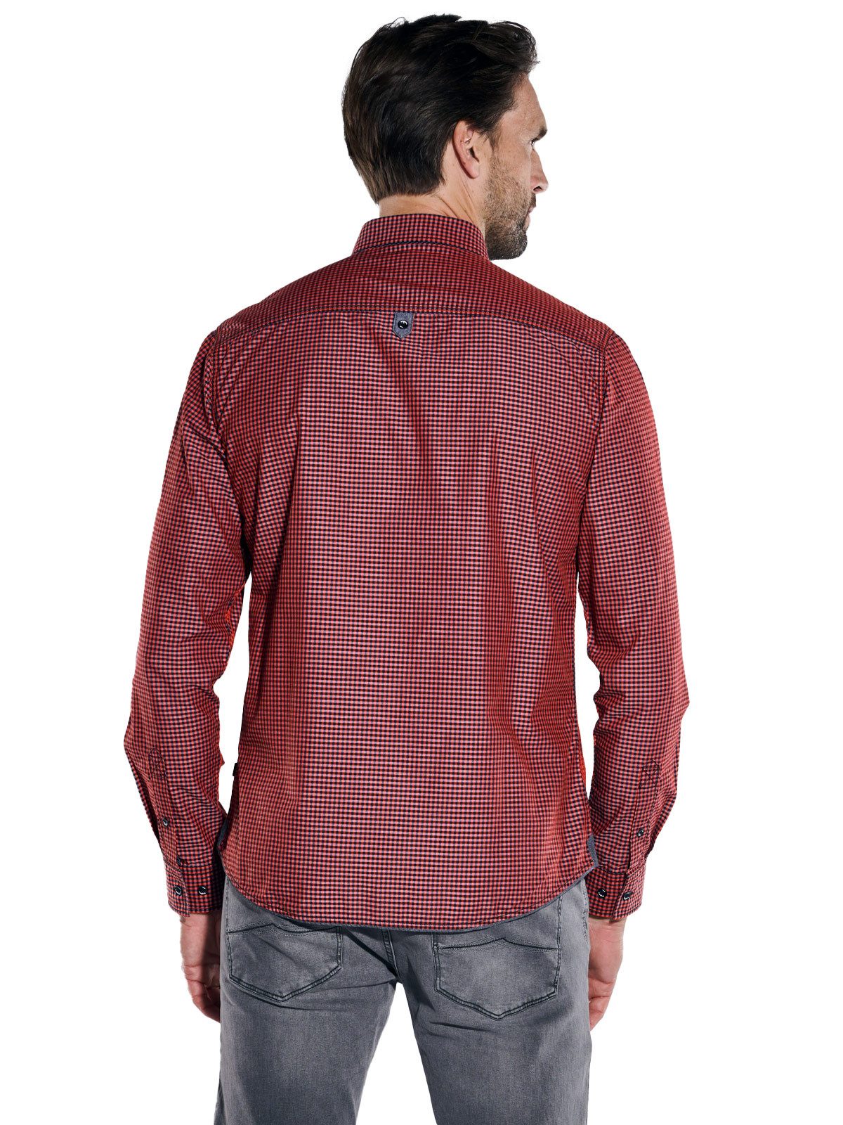 Engbers Langarmhemd Herren Langarm-Hemd kariert, Rot