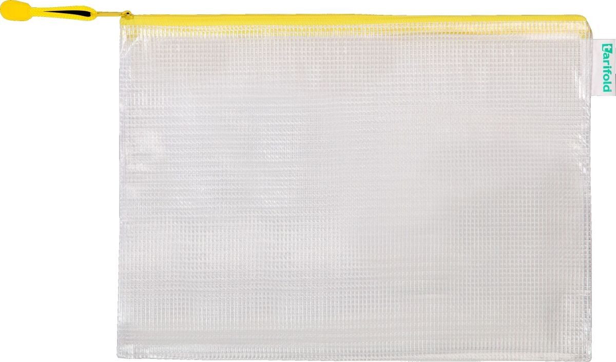 Tarifold Prospekthülle Reißverschlusstasche PVC gelb A4 330x240mm VE=8 Stück