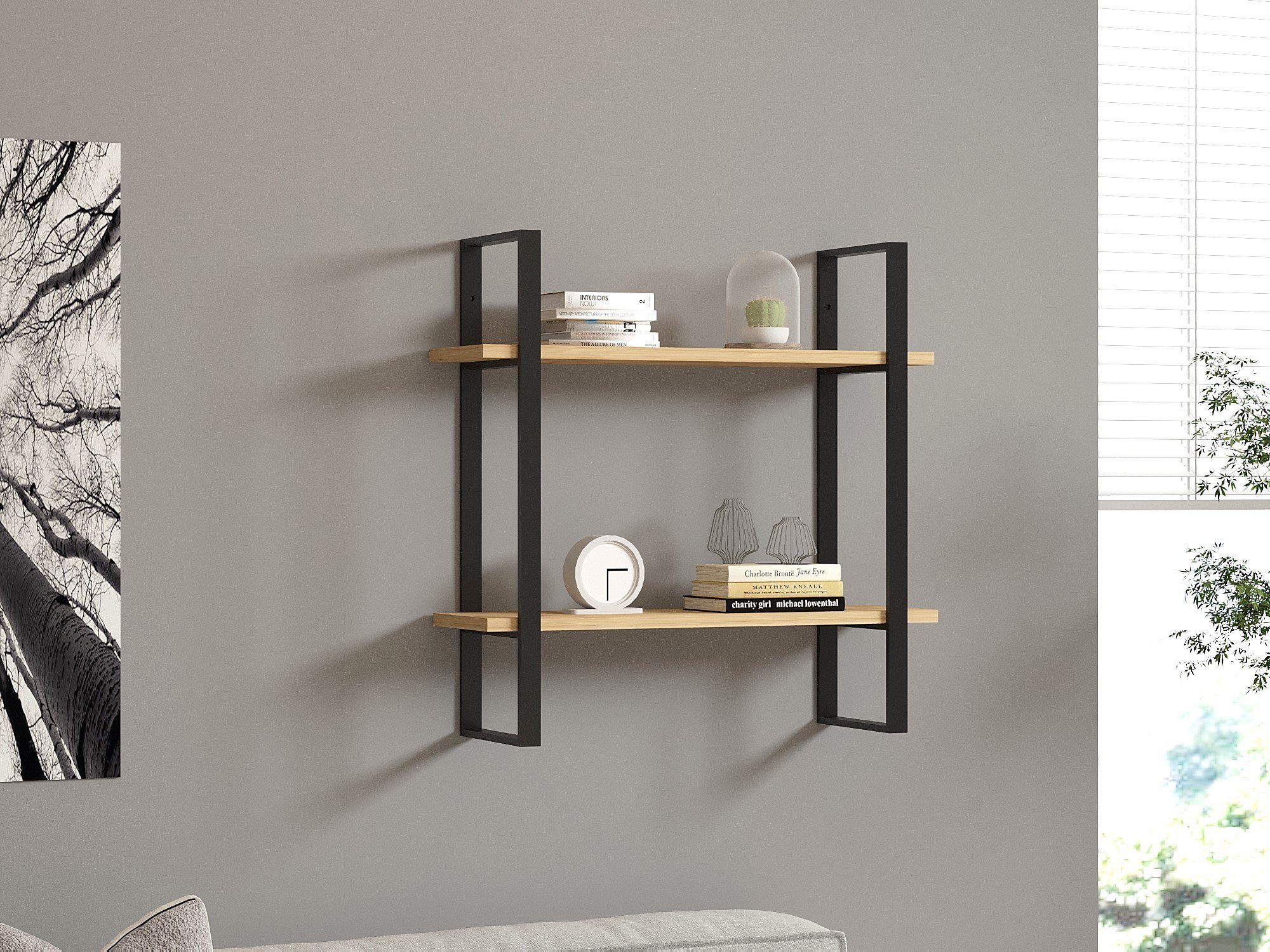 Wandregal 100% MELAMINE COATED PARTICLE BOARD, 70 cm x 22 cm x 70 cm E1107