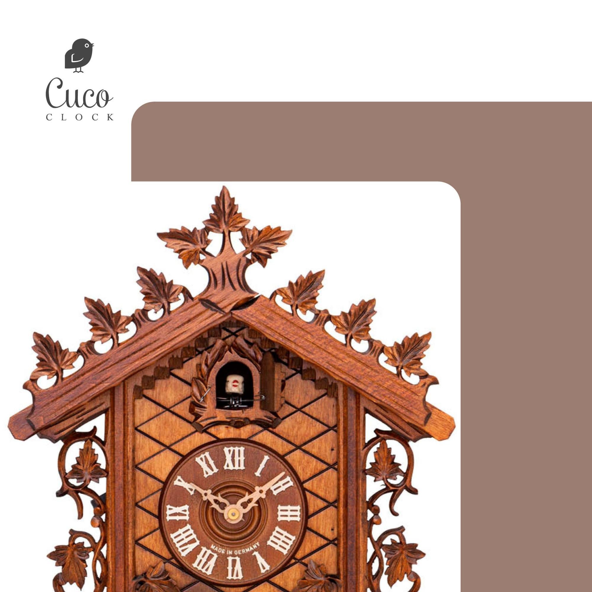 Wanduhr Bahnhäusle" 36cm, Tage x manuelle Schwarzwalduhr Clock Nachtabschaltung) - Pendelwanduhr Kuckucksuhr (30 Werk, Holz "Am Cuco x aus 8 35